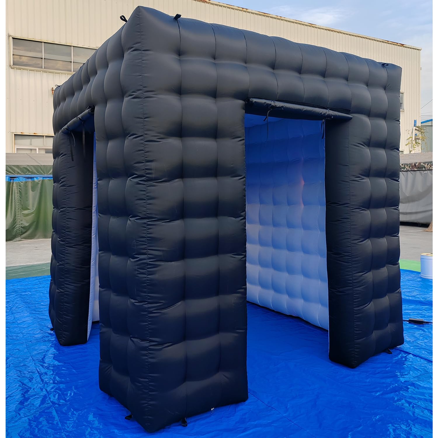 Sayok Portable Inflatable Photo Booth Enclosure Photobooth Tent Photo Booth Backdrop Inflatable Black Cube Tent With Led Light F