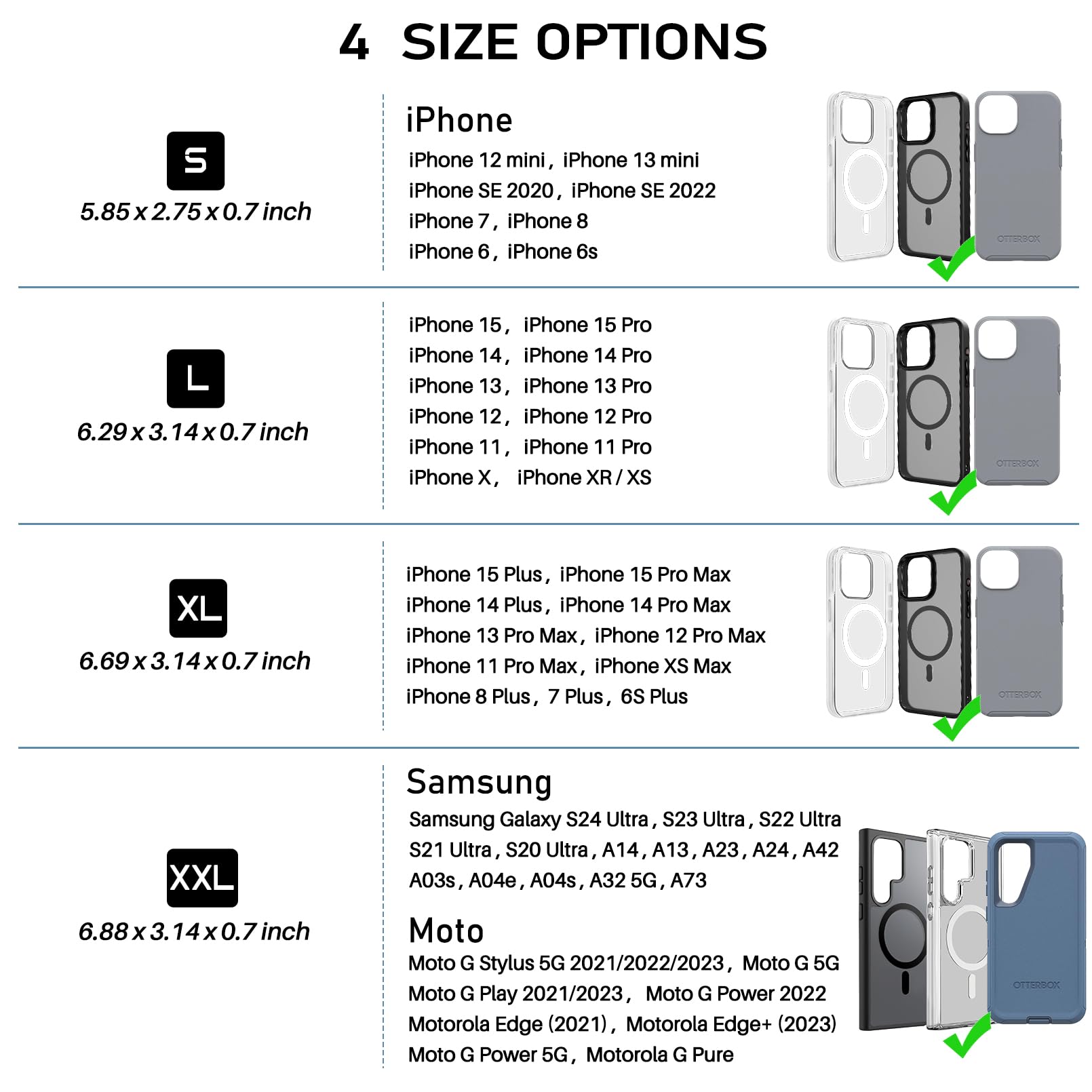 Ykooe Rugged Nylon Holster Compatible With Samsung Galaxy S24 Ultra, S23 Ultra, S22 Ultra, S21 Ultra, A14 A13 A03S A32 Moto G St