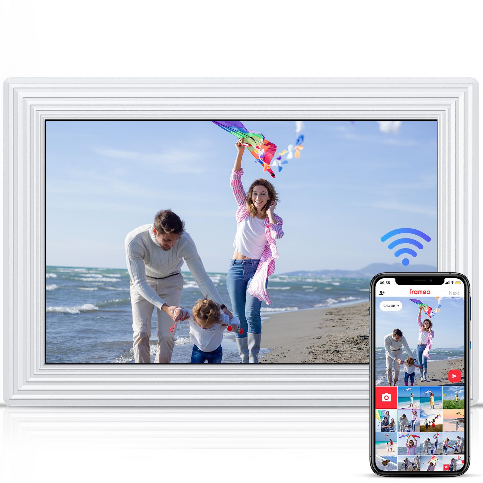 Frameo 5G Wifi Digital Photo Frame, 10.1'' Digital Picture Frame With Auto Rotate, 1280X800 Ips Touch Screen, Easy Setup To Shar