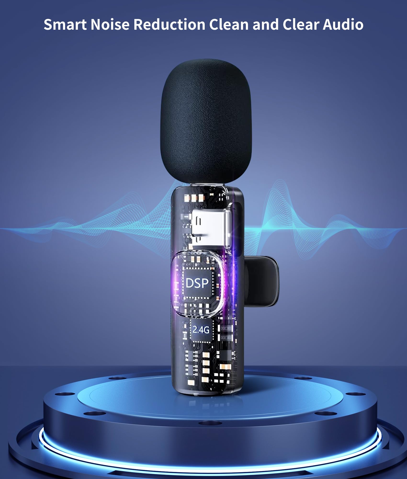 Jounivo 2 Pack Wireless Lavalier Microphone For Iphone, Mini Mic With Noise Cancellation For Interview Video Podcast Vlog Youtub