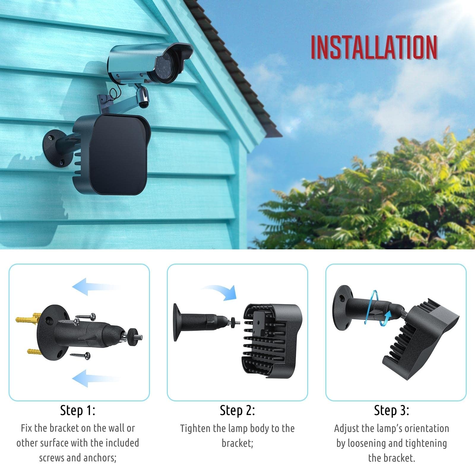 Tendelux Di20B Ir Illuminator | Long Range Infrared Flood Light For Security Camera (Black, W/Power Adapter)