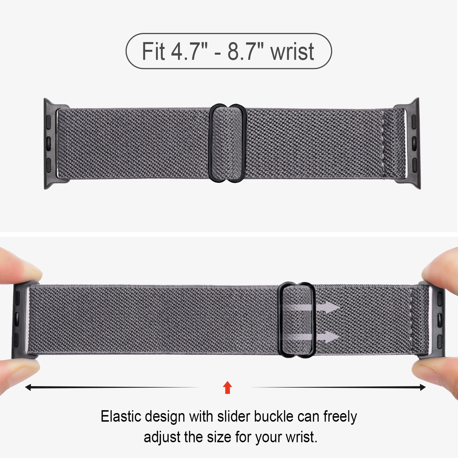 Stretchy Nylon Solo Loop Bands Compatible With Apple Watch 38Mm 40Mm 41Mm 42Mm 44Mm 45Mm 49Mm, Sport Elastic Wristbands Women Me