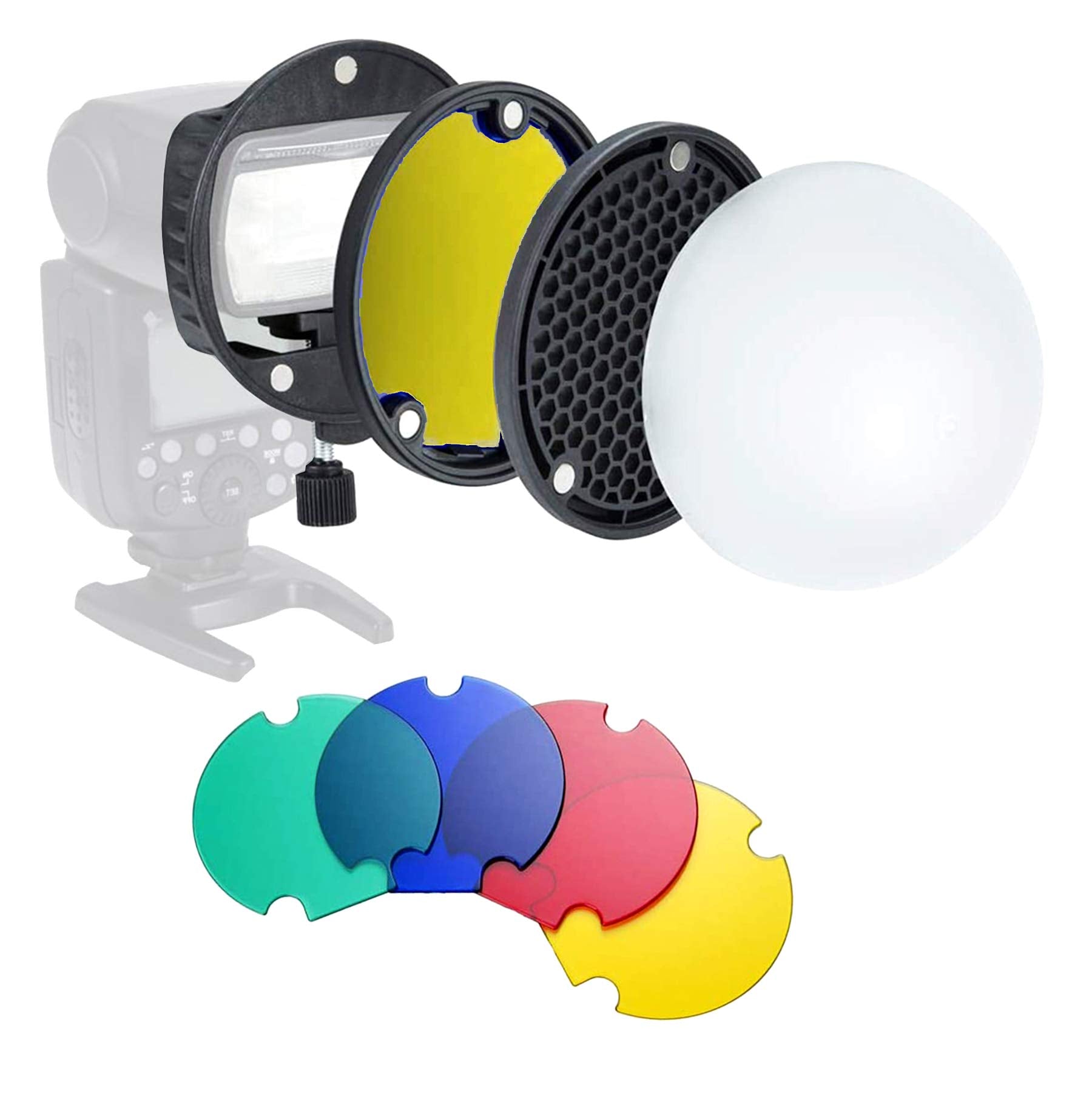 Triopo Magdome Color Filter Reflector Honeycomb Diffuser Ball Photo Accessories Kits For Godox Yongnuo Flash Replace Ak R1 S R1,
