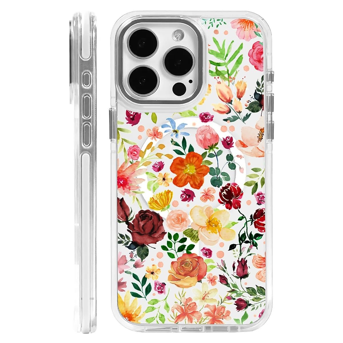 OKBUOK for iPhone 13 Pro Max Case [Compatible with Magsafe],Girls Women Clear Magnetic Case Silicone Shockproof Protective Cover