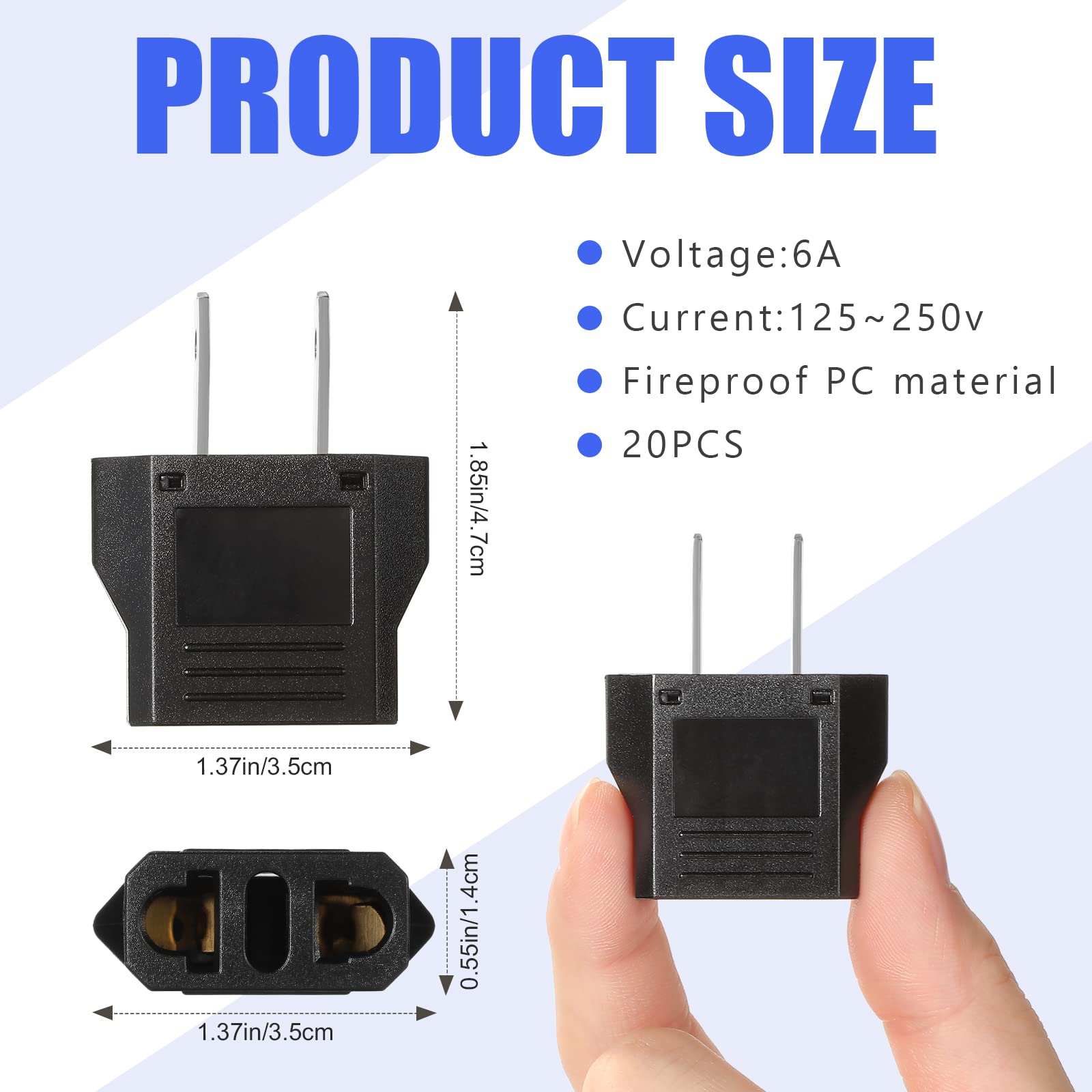 Eboot Europe To Usa Plug Adapter American Plug Adapters Plug Converter Travel Voltage Converter Eu To Us Electrical Outlet Adapt