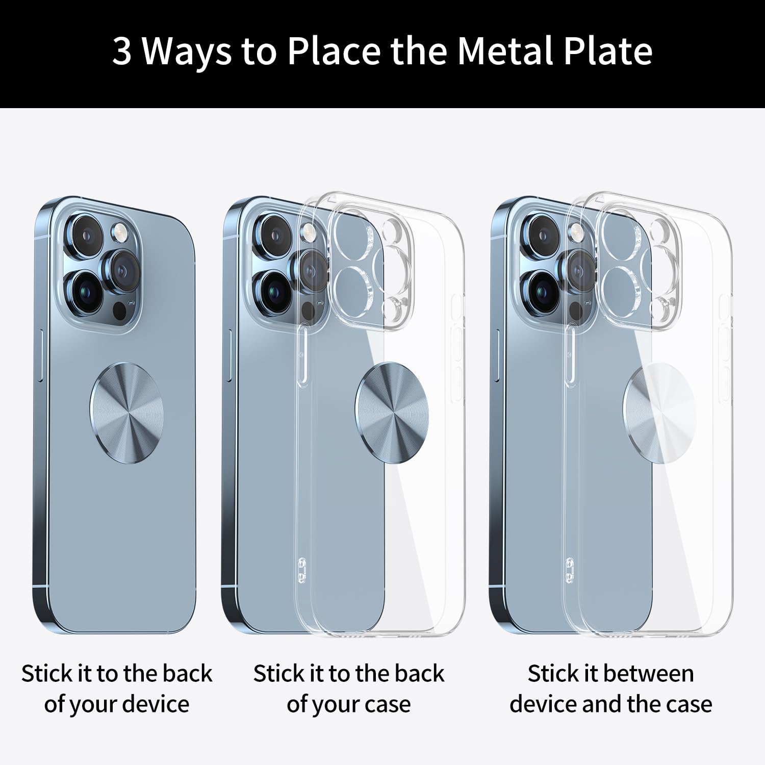 Kismer Metal Plate Sticker 2 Pack For Magnetic Phone Car Mount Holder Cradle Adhesive (Compatible With Magnetic Mounts) - Cd Pat