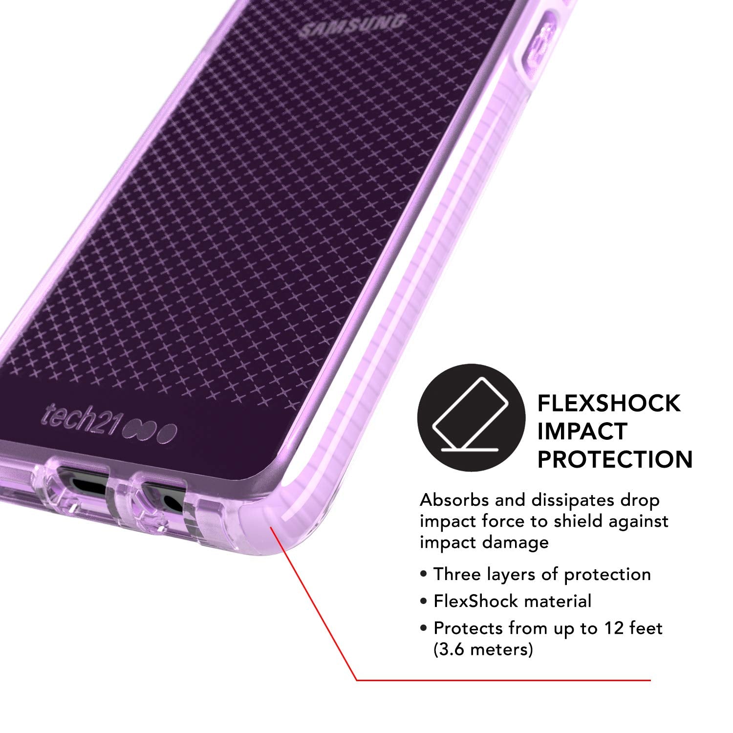Tech21 - Evo Check Case - Compatible With Samsung Galaxy S10 5G - Mobile Phone Casing With Anti-Microbial Properties, Orchid
