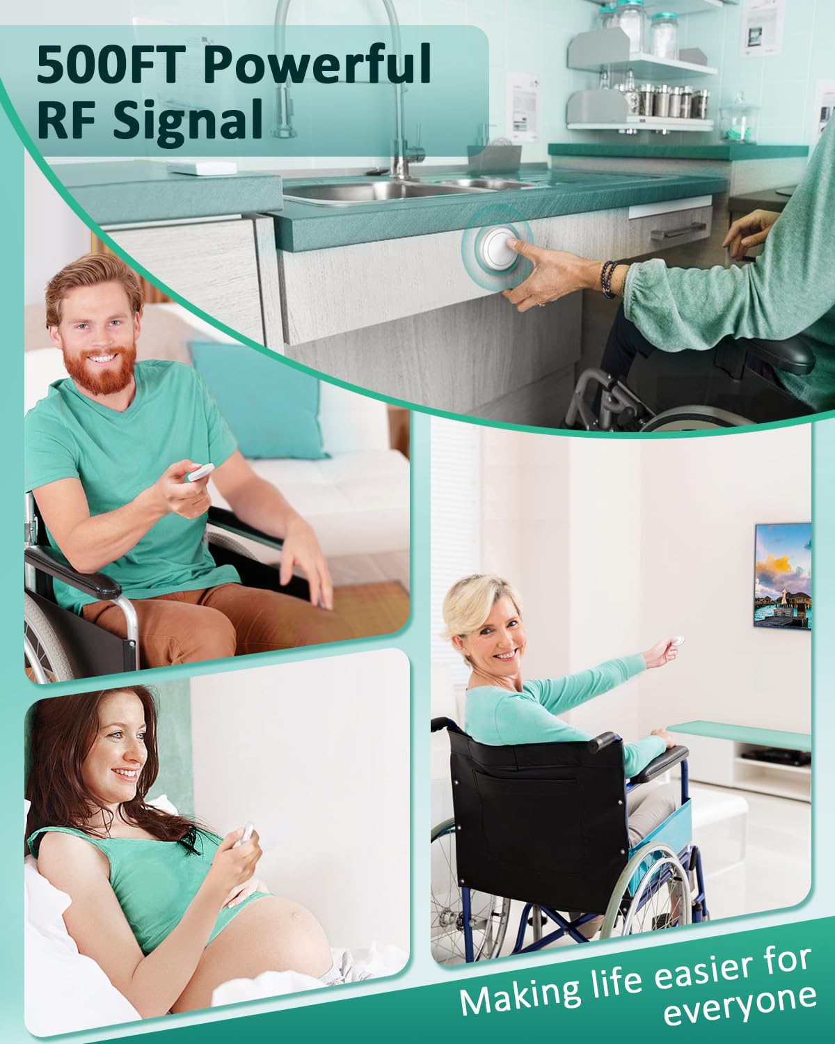 Hapythda Garbage Disposal Wireless Switch Kit, Remote Control Outlet, No Drilling On Sink Top, Air Switch Garbage Disposal, 15A/
