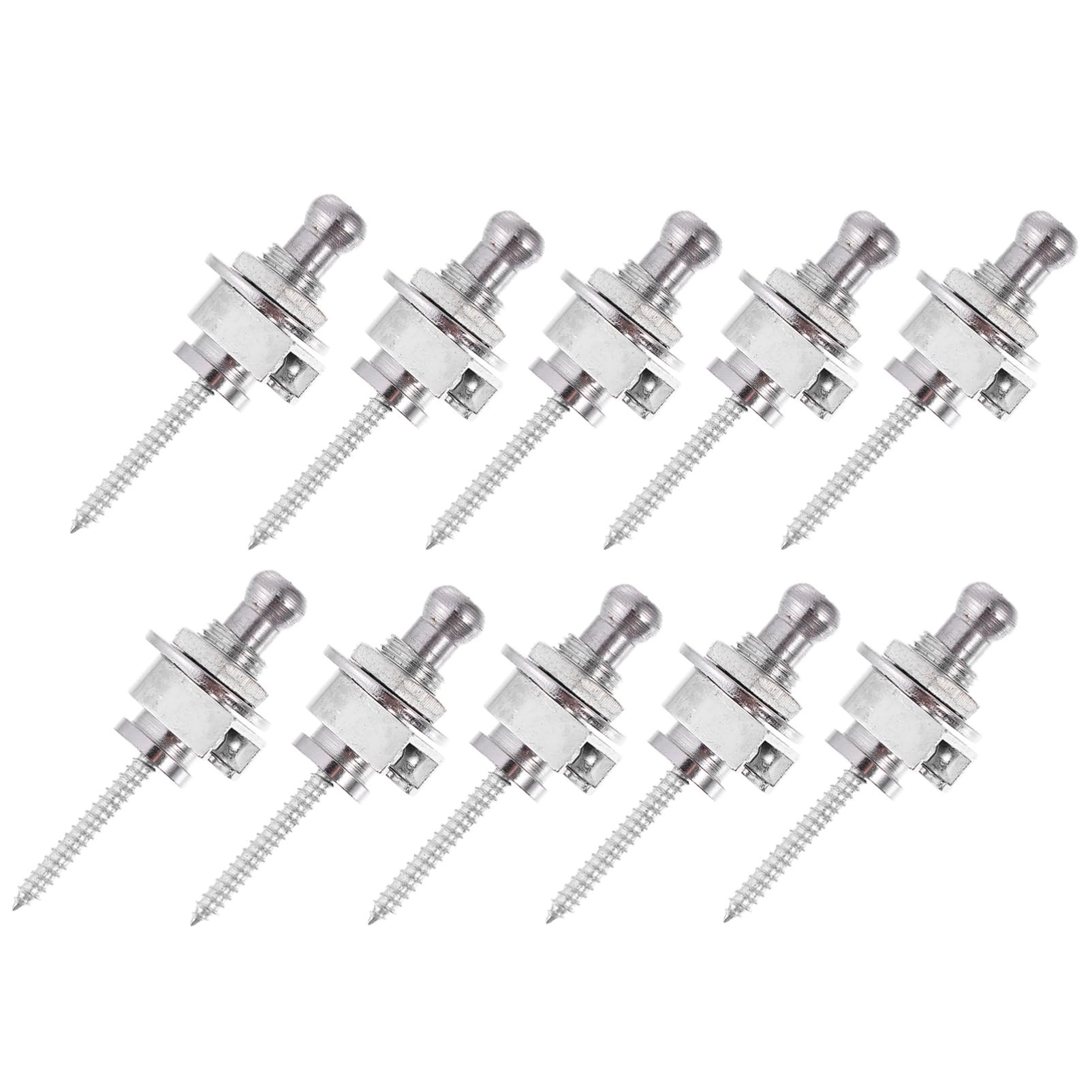 Toddmomy 10pcs Guitar Strap Lock Buttons Skid Design for Electric Bass and Guitar Easy to Install Silver Accessories for Secure 