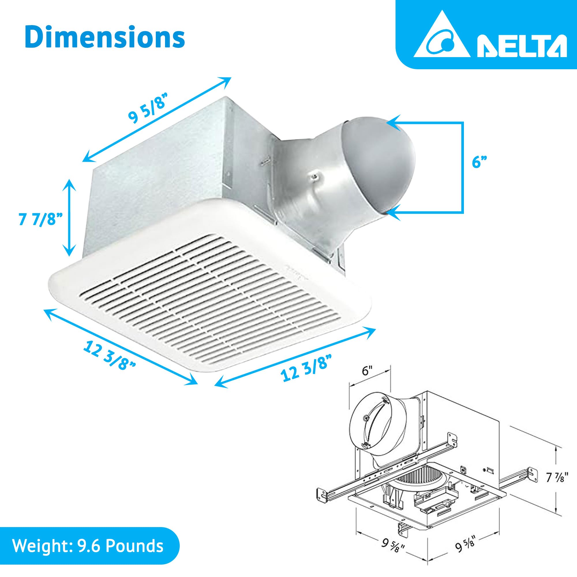 Delta Breezsignature Sig80 110, 80/110 Cfm Exhaust Bath Fan,White