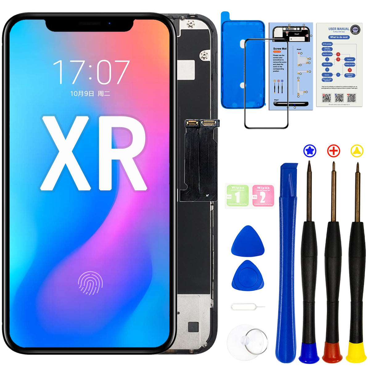 Simdog For Iphone Xr Lcd Screen Replacement 6.1 Inch(Model A1984, A2105, A2106, A2108) Display Digitizer Assembly Touch Screen,W