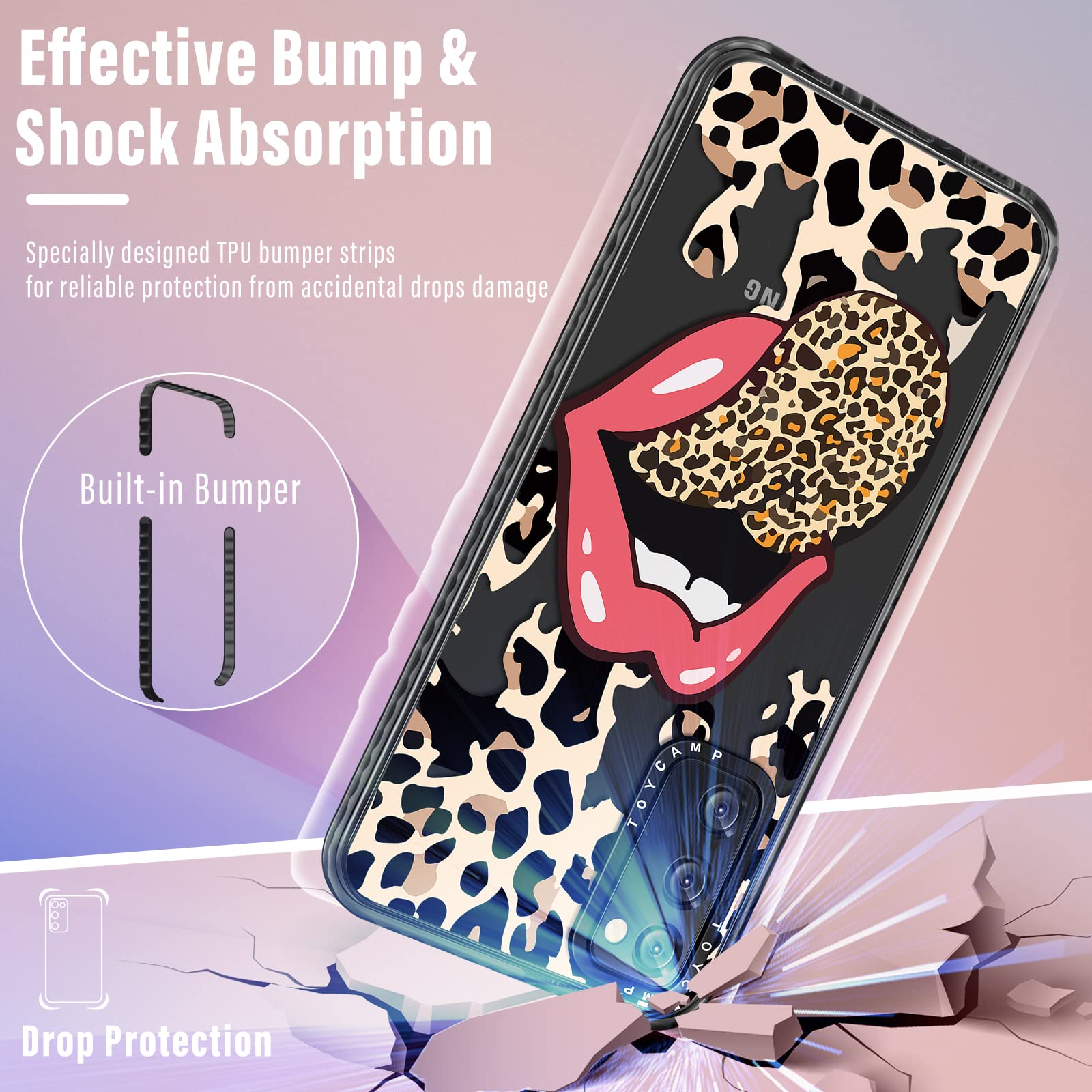 Toycamp For Samsung Galaxy S20 Fe 5G/S20 Fe Case For Women, Leopard Funny Cute Lip Girly Print Design For Girls Teens Case, (6.5