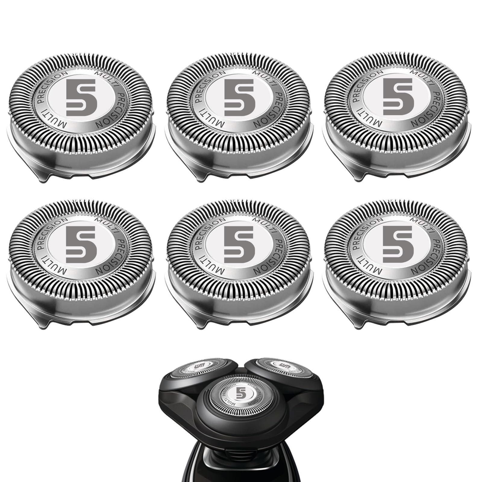 Sh50 Replacement Heads Compatible With Philips Norelco 5000 Series Shaver S5660/84, S5590/81, S5290/88, S5210/81, 5000 Replaceme
