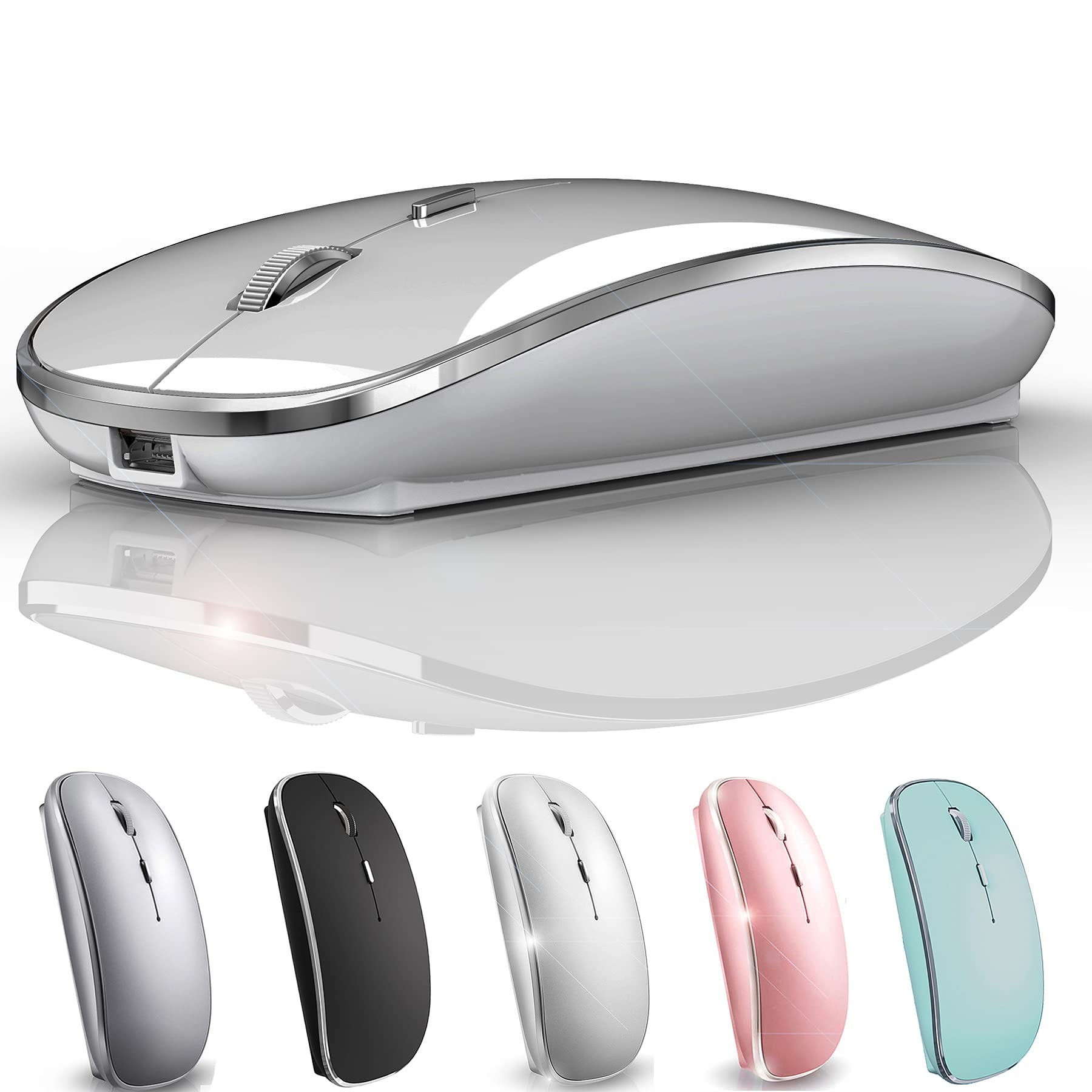 Jetta Wireless Mouse For Macbook Pro  Macbook Air  Laptop  Desktop  Chromebook  Win7/8/10/11  Pc - Silver -Like New