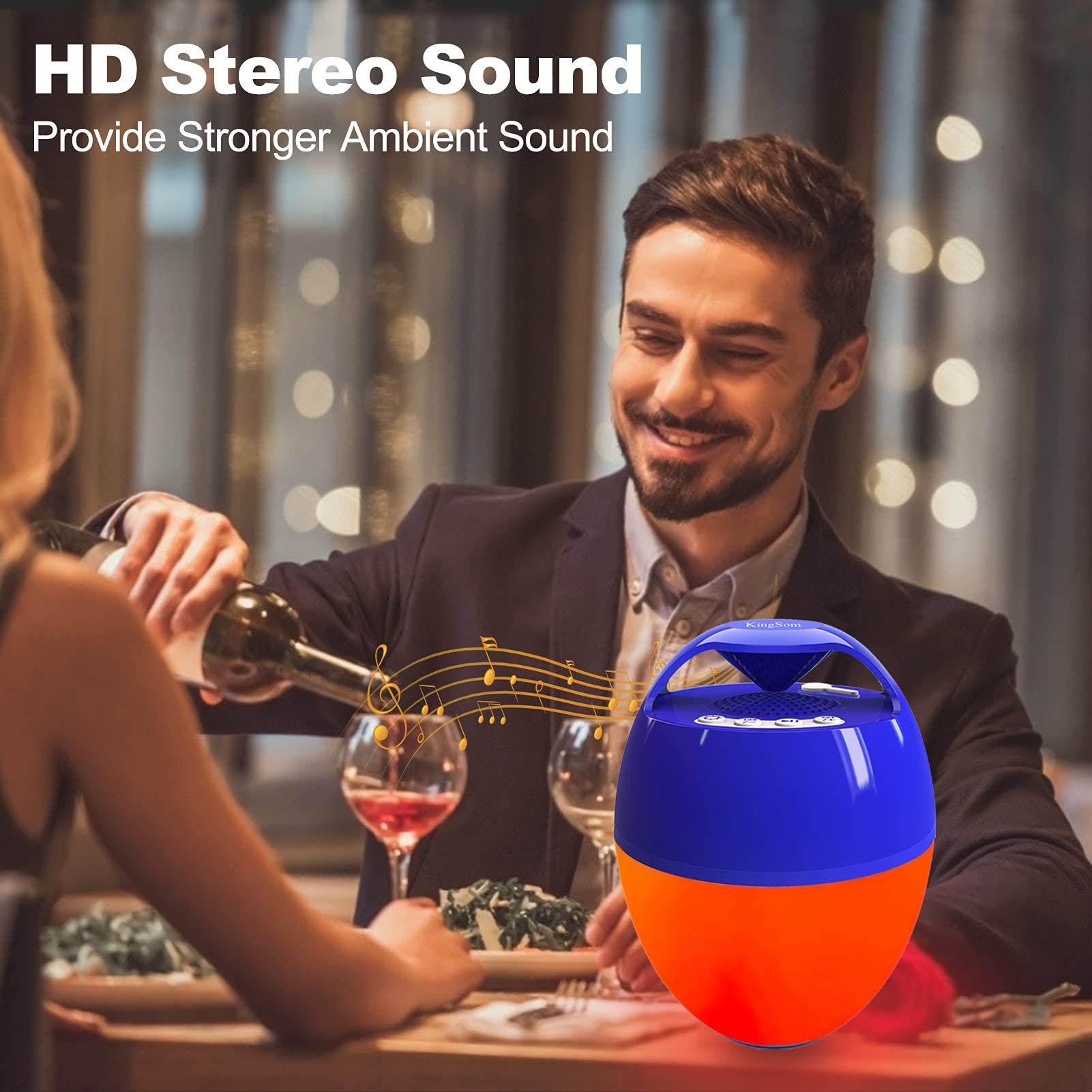Portable Bluetooth Pool Speaker,Hot Tub Speaker With Colorful Lights,Ip68 Waterproof Floating Speaker,360� Surround Stereo Sound,85Ft Bluetooth Range,Hands Free Wireless Speakers For Shower Spa Home