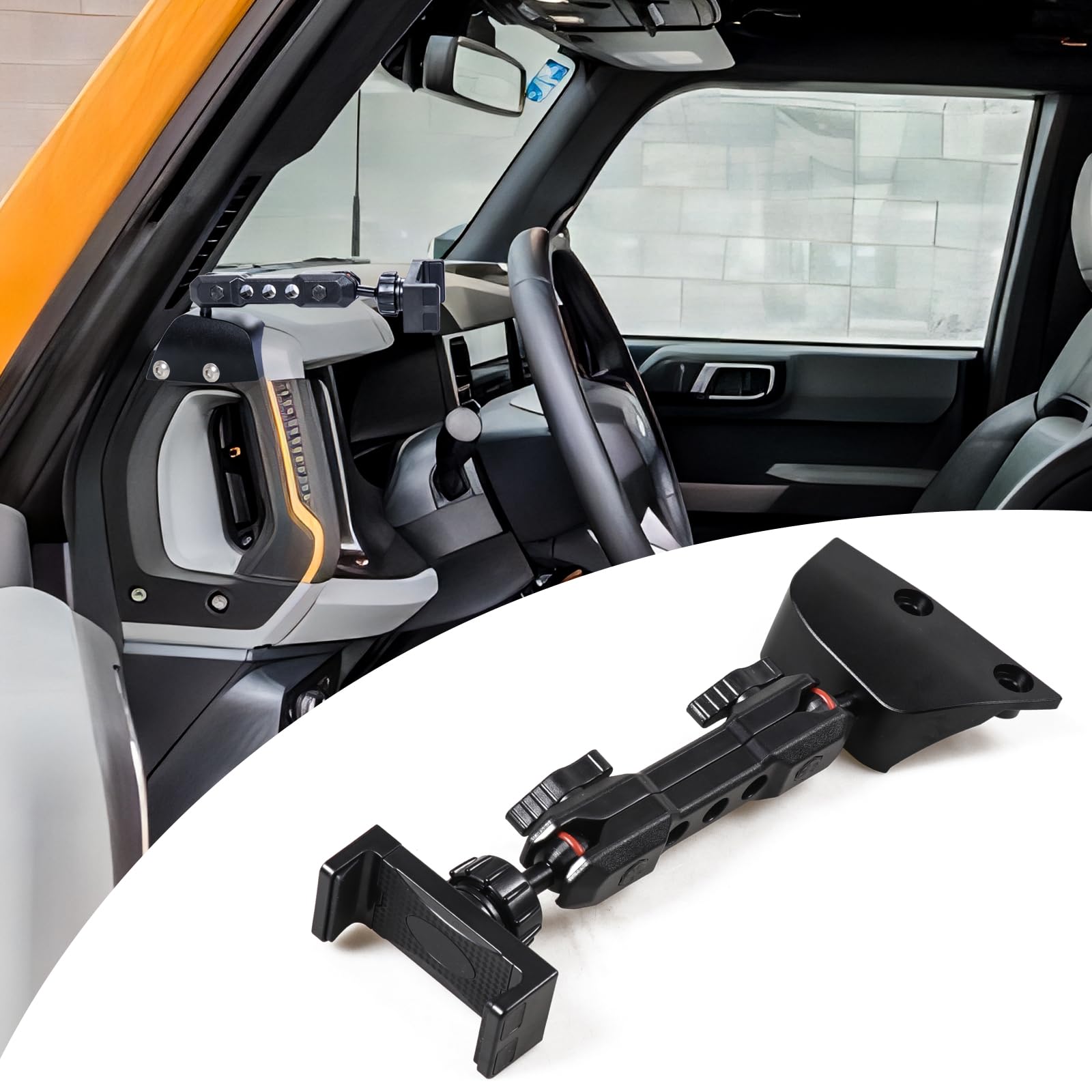 Jhd-Togo For Bronco Dash Phone Holder,Driver Side Phone Mount,Adjustable Aluminum Alloy & Abs Phone Mount Interior Accessories F