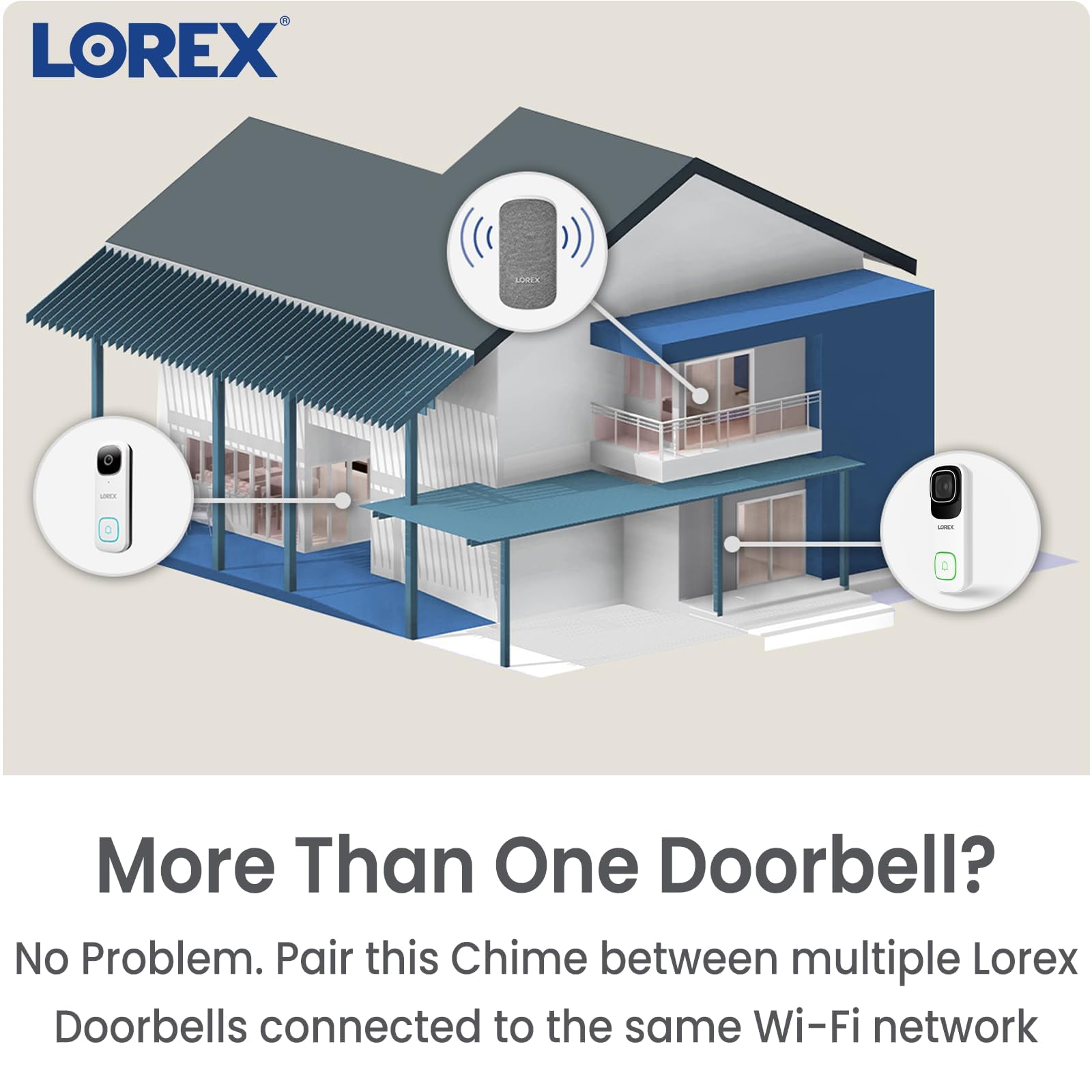Lorex Wi Fi Chime Box Add On For Video Doorbells & Home Security System   Easy Plug And Play Installation, Customizable Digital