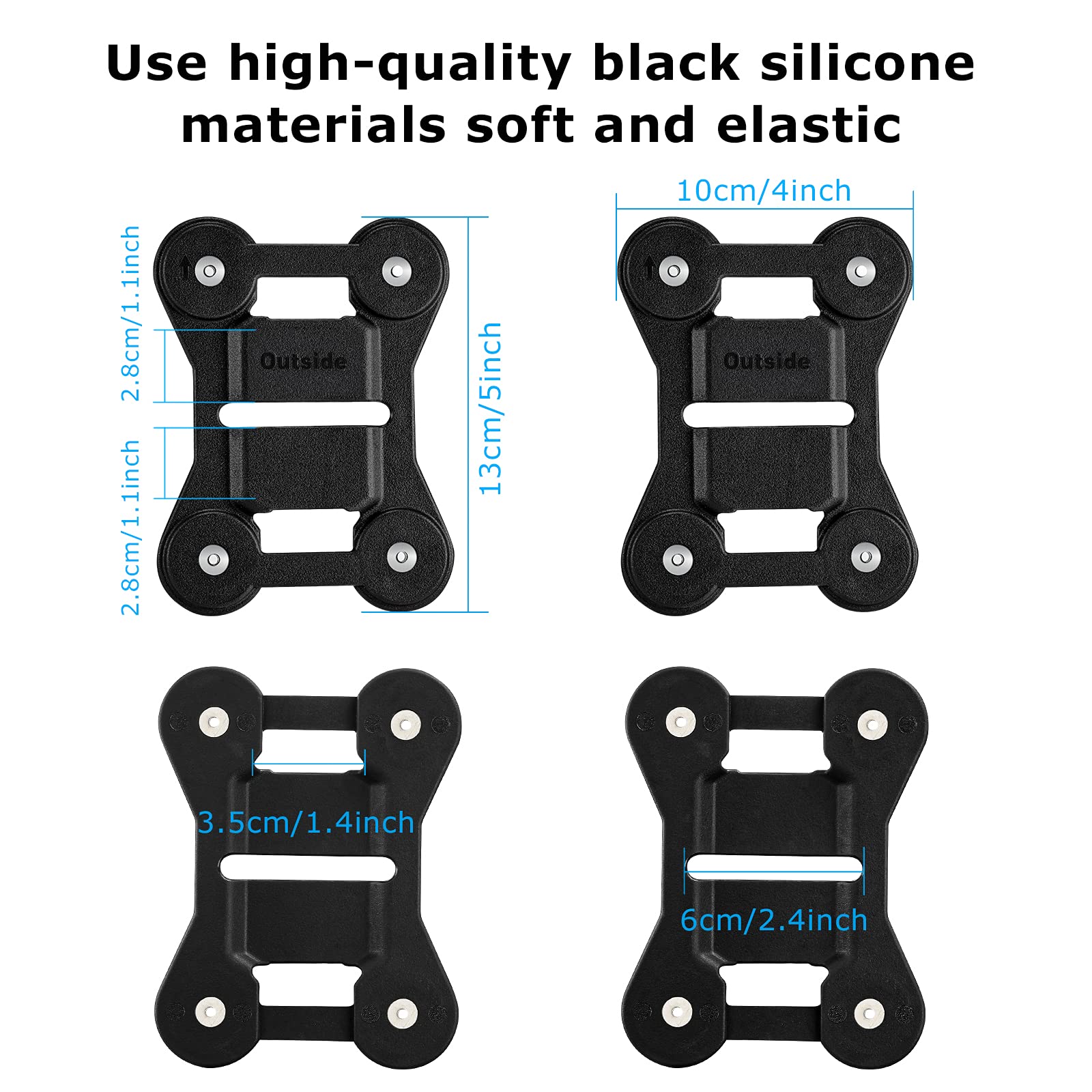 Boblov Body Camera Magnet Mount, Two Pieces Magnets Clips, Universal Magnetic Suction Back Clip, Make From Black Silica,Stick To