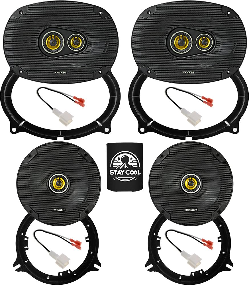 KICKER Speakers 6X9 & 6.5 inch for Nissan Frontier 2022-2024 Upgrade Kit - 2 Pairs of CS Series with Adapters and Harness, Car A