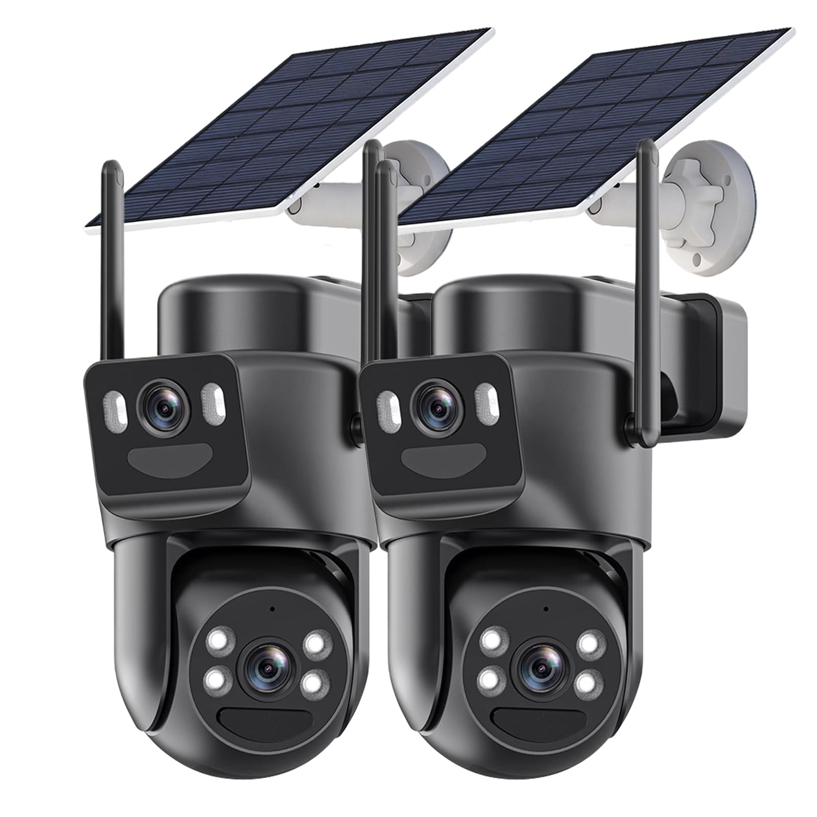 Kurain Dual Lens Solar Security Cameras Wireless Outdoor, 5G/2.4G WiFi 6, 360 View Pan/Tilt Home Security Camera with 6MP Color 