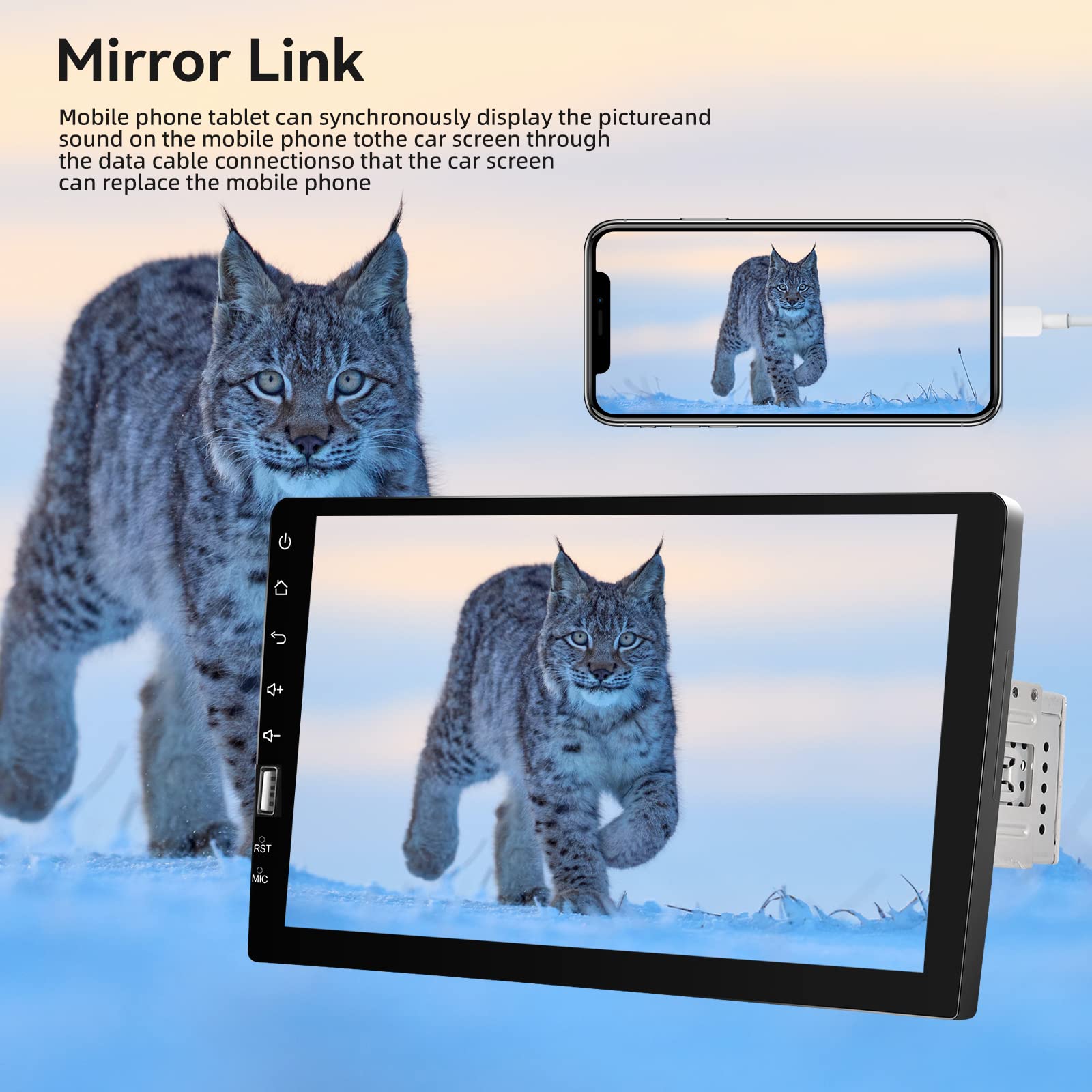 9 Inch Apple Carplay Single Din Touchscreen Car Stereo With Android Auto, Rimoody Car Radio With Bluetooth Ios/Android Mirror Li