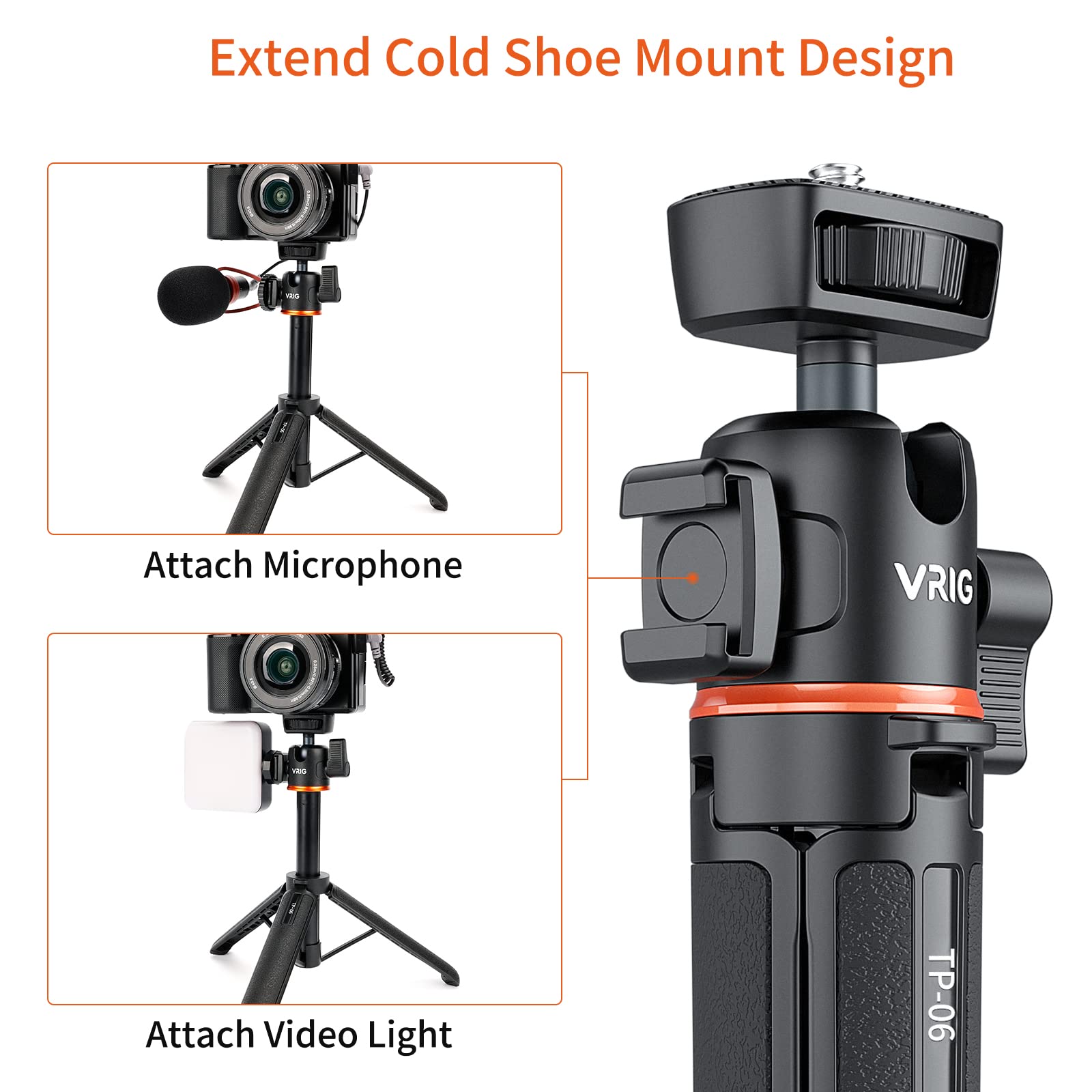 Uurig 21.6' Extension Pole Tripod, Mini Selfie Stick Tripod Stand Handle Grip For Dji Osmo Pocket 3 Webcam Canon G7X Mark Iii Sony Zv 1 Rx100 Vii A6400 A6600 Cameras Vlogging