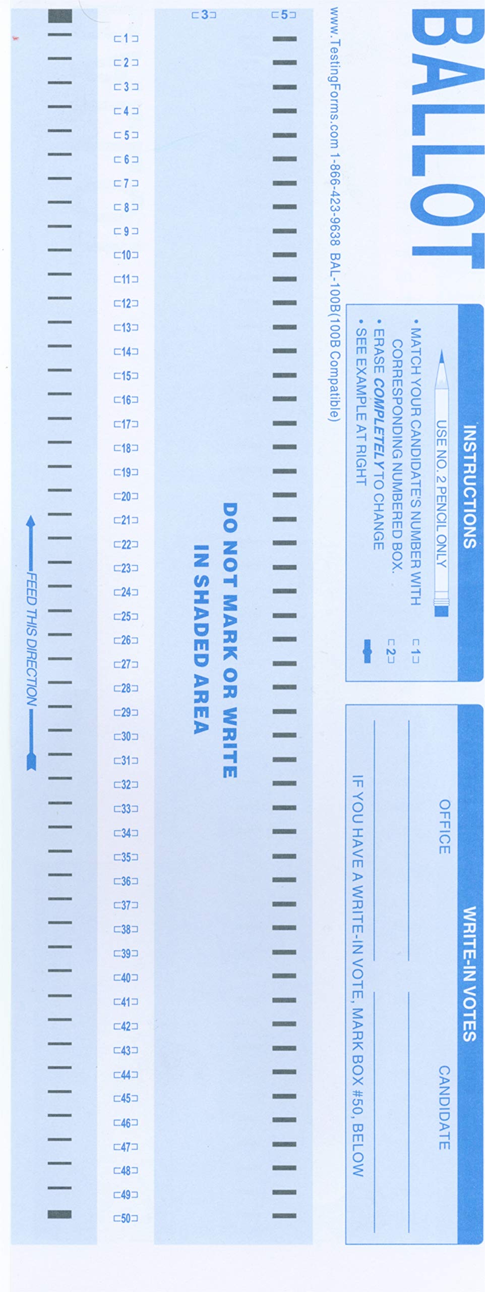 BAL-100B (100 Sheet Pack) Compatible Ballot Forms