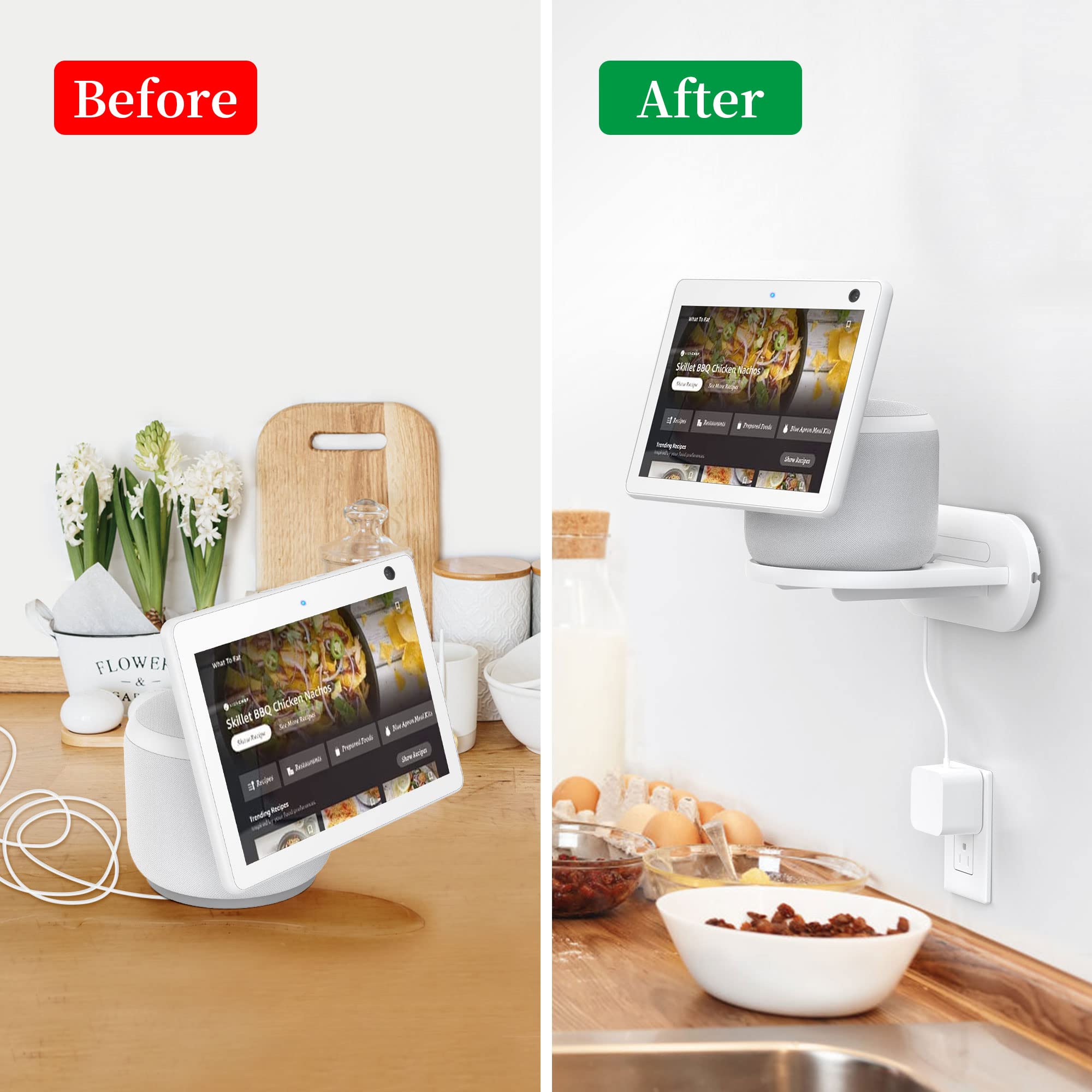 Plusacc Show 10 Wall Mount Stand   Holder Mount For Echo Show 10 3Rd Gen, Space Saving Alexa Echo Show 10 Accessories Bracket Sh