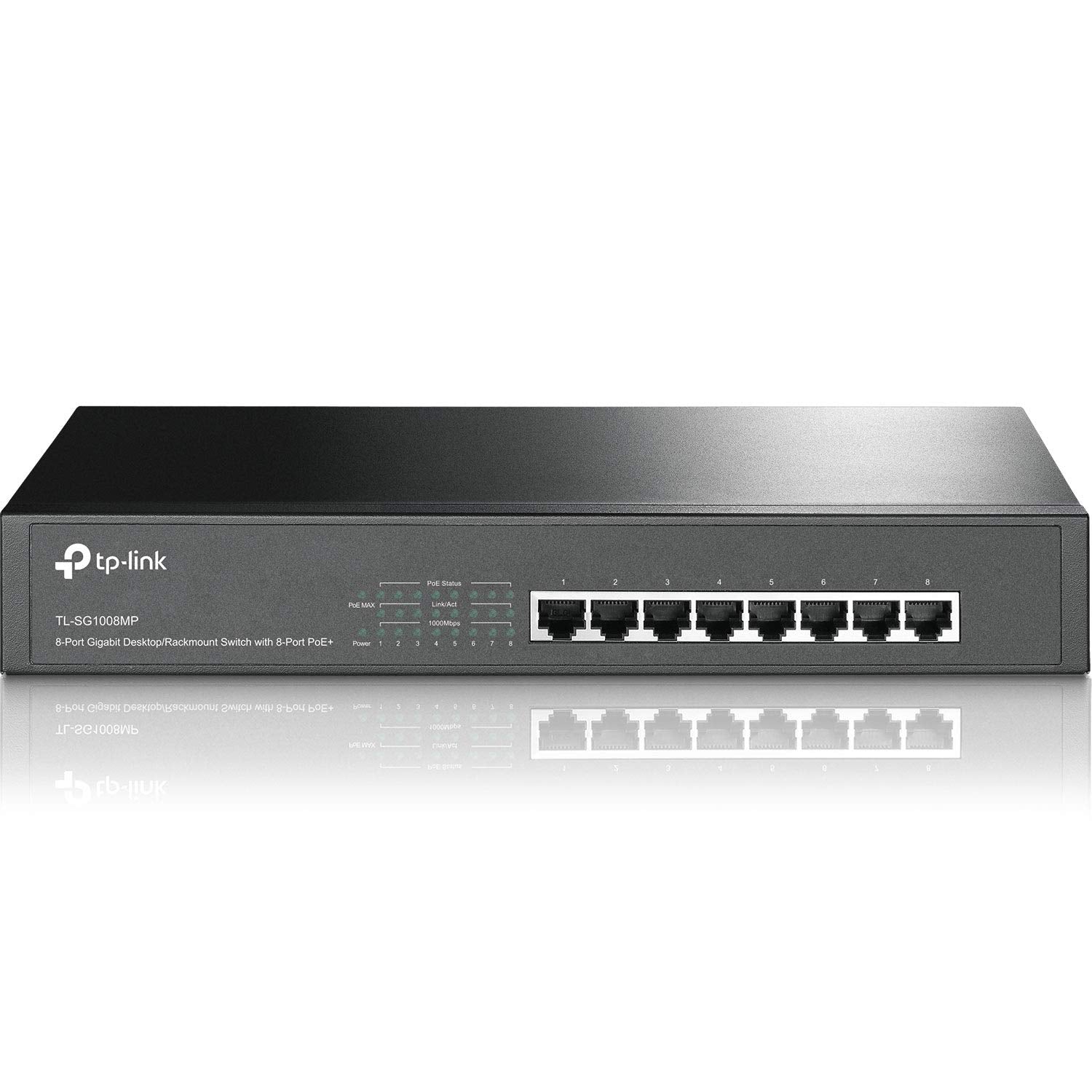 Tp Link Tl Sg1008Mp V2  8 Port Gigabit Poe Switch  8 Poe+ Ports @153W  Rackmount  Plug & Play  Sturdy Metal  Shielded Ports  Lim
