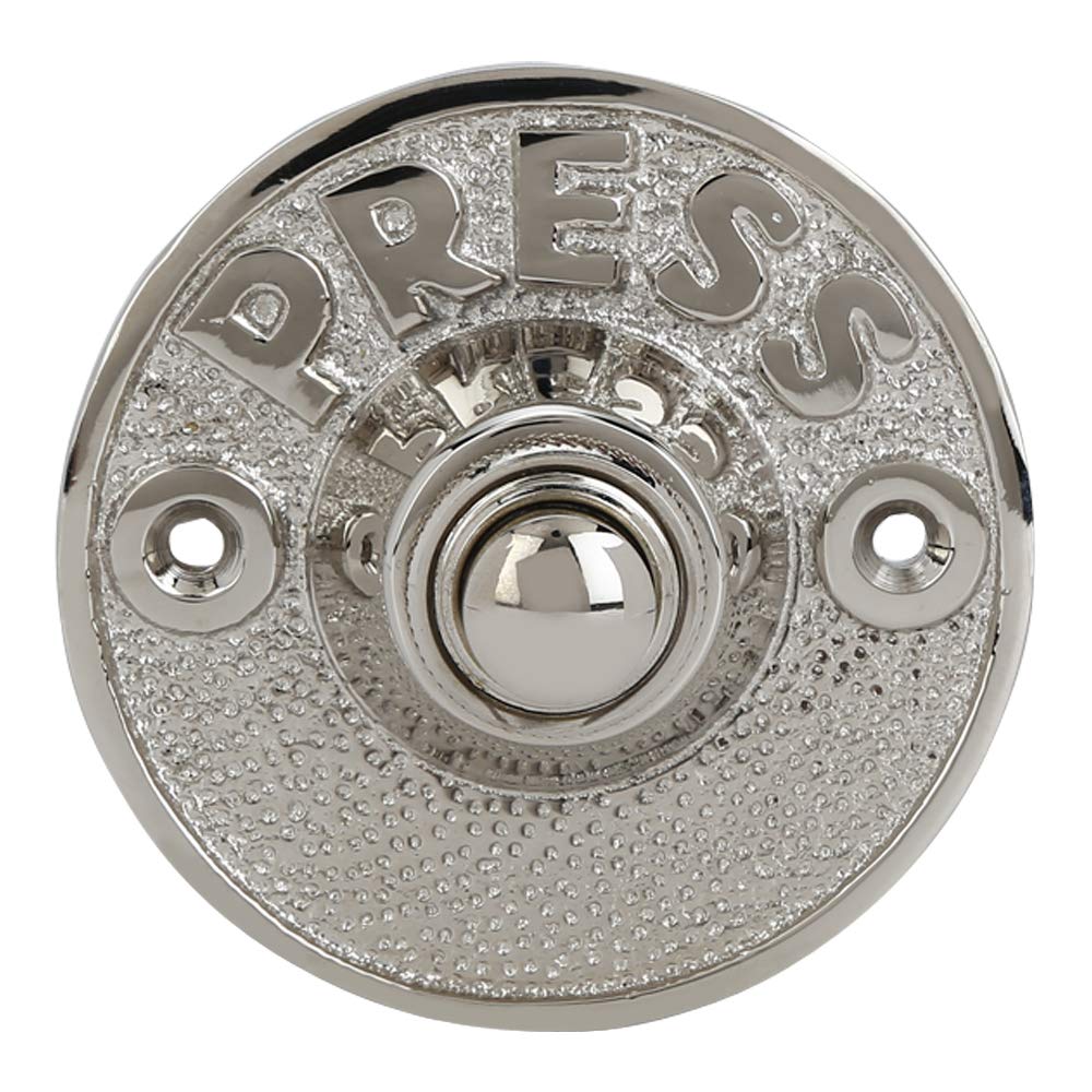 A29 Wired Brass Circular Doorbell Chime Push Button In Polished Nickel Finish Vintage Decorative Door Bell With Easy Installatio