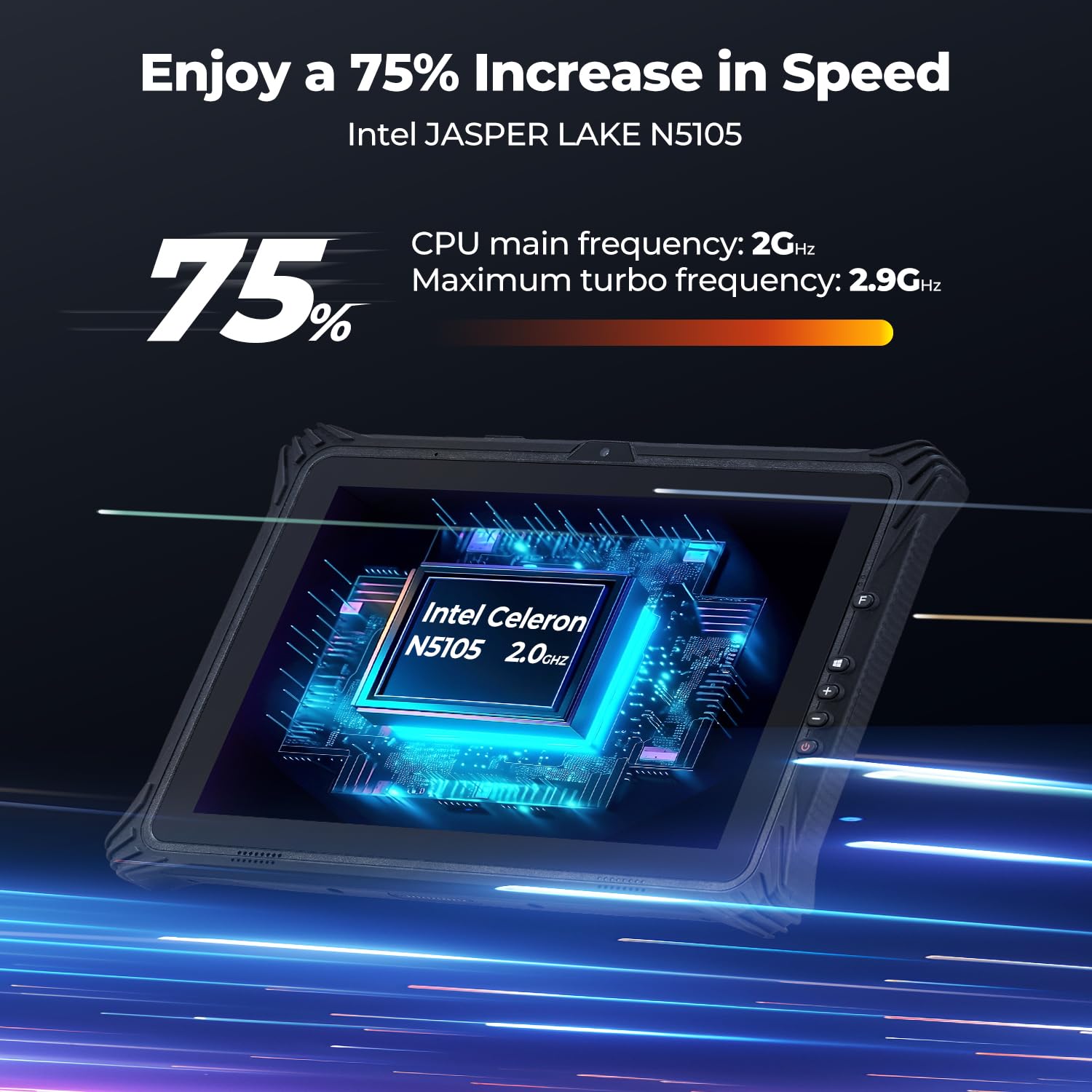 Munbyn Rugged Tablet Irt09, 12.2'' Windows 11 Pro Durable Tablet, Intel N5105, 16Gb+128Gb, 4G Lte Tablet For Work,650 Nit Outdoo