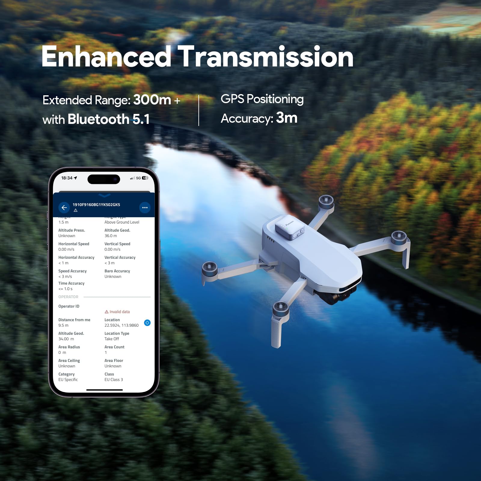 Potensic Faa Compliant Remote Identification Broadcast Module For Drone, Remote Id Broadcast Module Spare Parts For Gps Drones With Camera Comply With Faa Regulation Ip54 Protect Long Battery Life