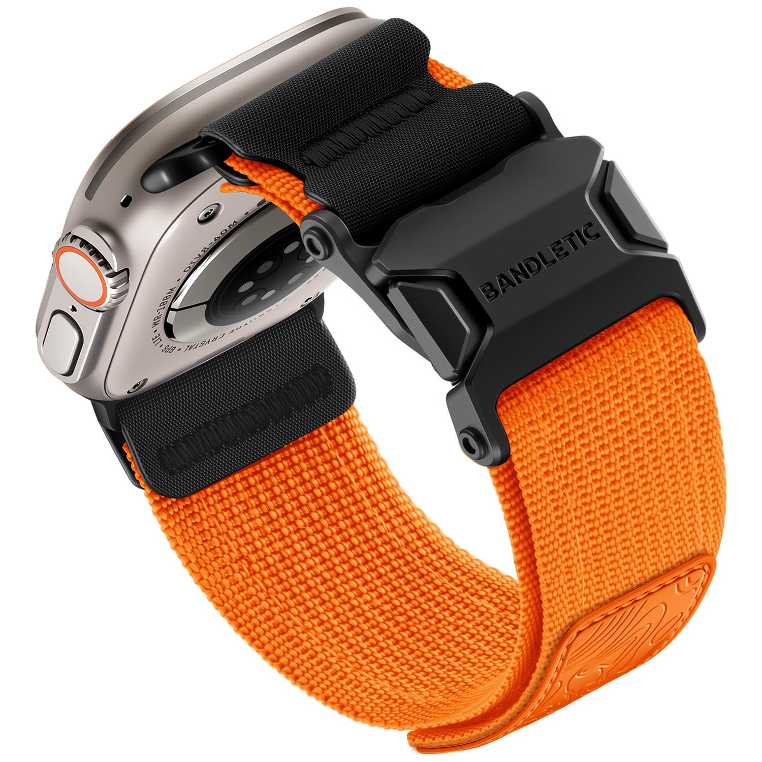Bandletic Mag Buckle Slim Band Compatible with Apple Watch Bands for Men, Wide Rugged Tactical Military Soft Bands for iWatch Ul
