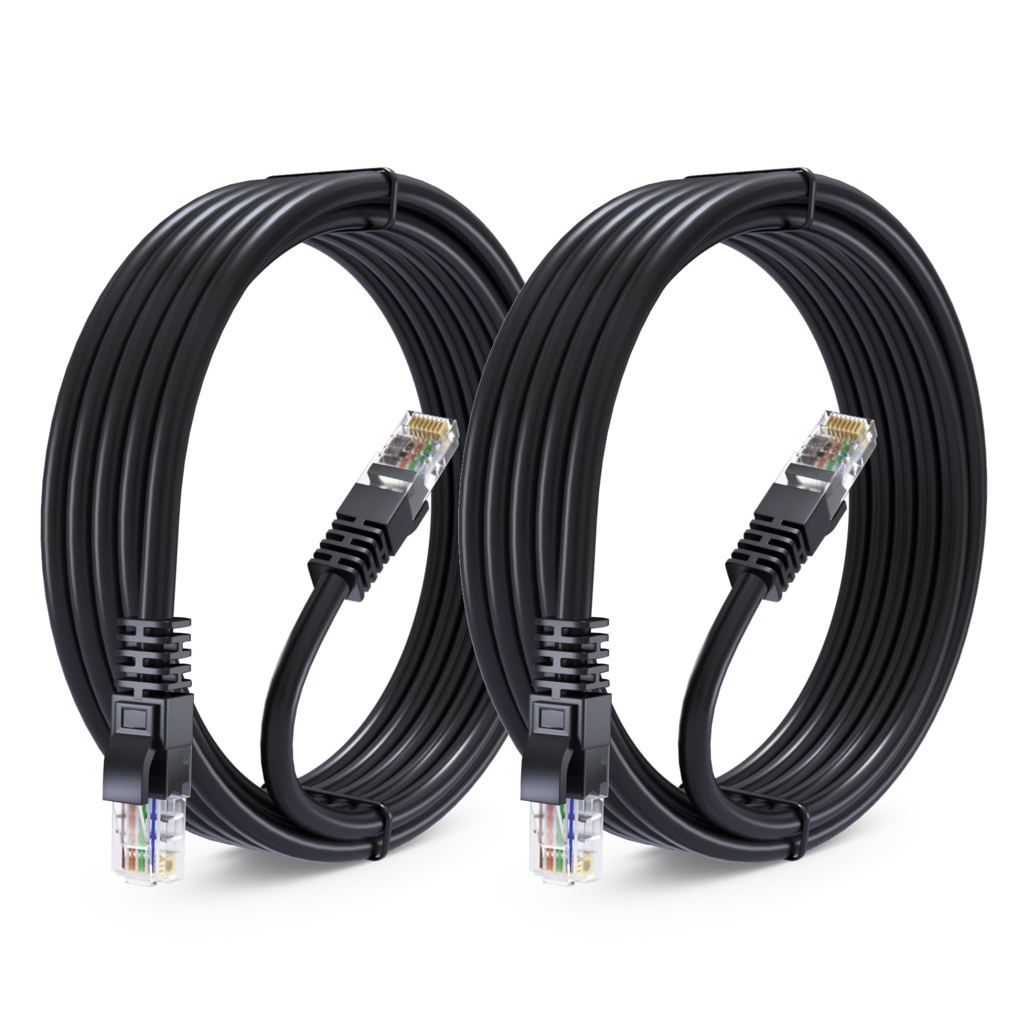 Maximm Cat 6 Ethernet Cable 12 Ft (2 Pack)   High Speed Lan Cable, Internet Cable, Patch Cable, And Network Cable   Utp, 10Gbps, 550Mhz Ethernet Cord   Black