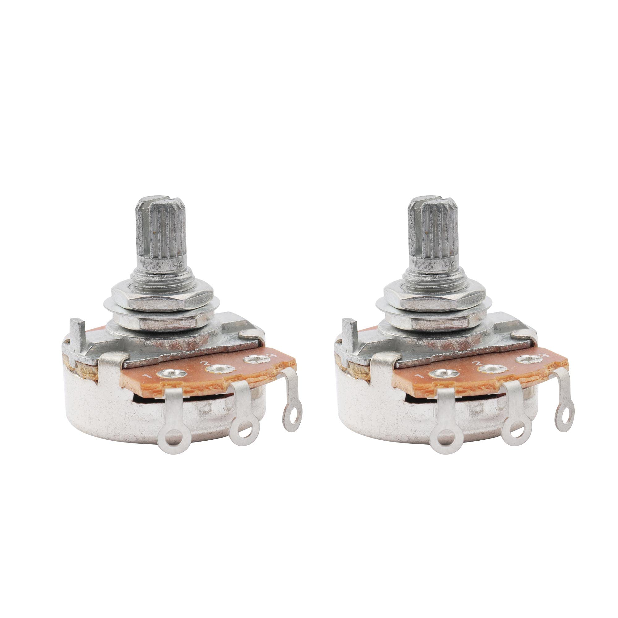 Musiclily Guitar Full Size Pots B250K Split Knurled Long 15Mm Shaft Linear Taper Potentiometers For Stratocaster And Telecaster 