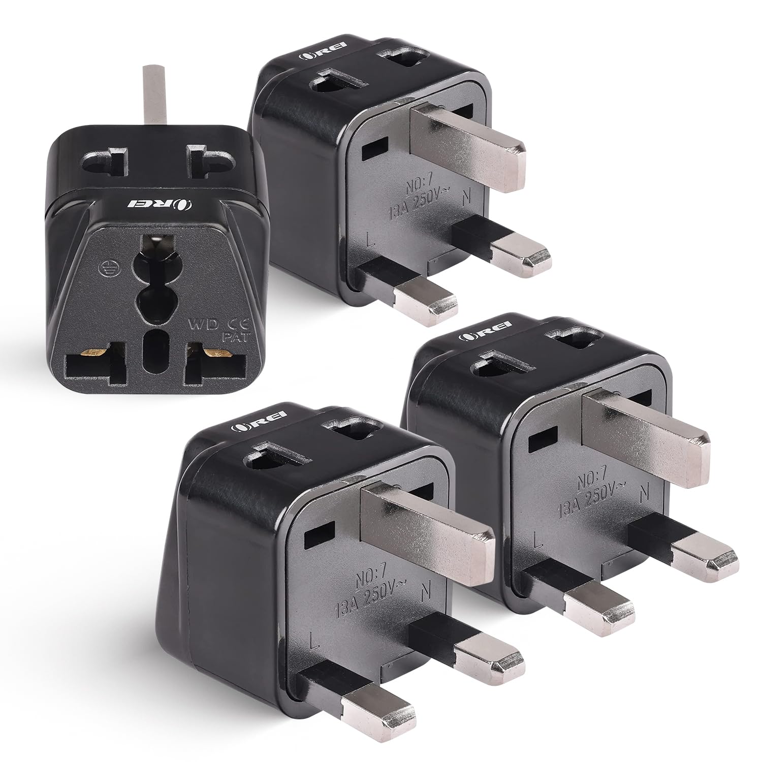 Orei Uk, Hong Kong Travel Adapter Plug, Adaptor 2 In 1, For Botswana, England, Uae, Dubai   Safe Grounded Connection   Universal