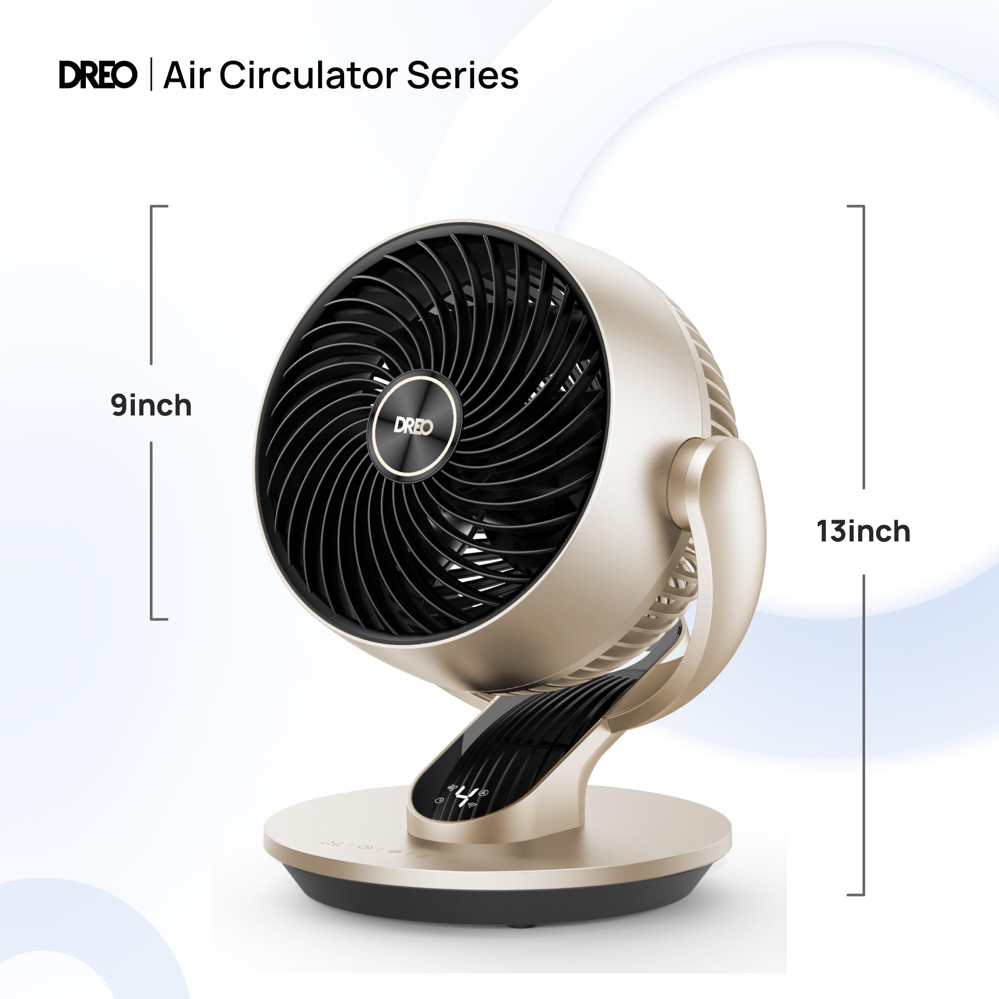 Dreo Smart Desk Fan For Bedroom, 13'' Powerful 70 Ft Whole Room Air Circulator Fan, 120+90 Oscillating Fans With Voice Control,