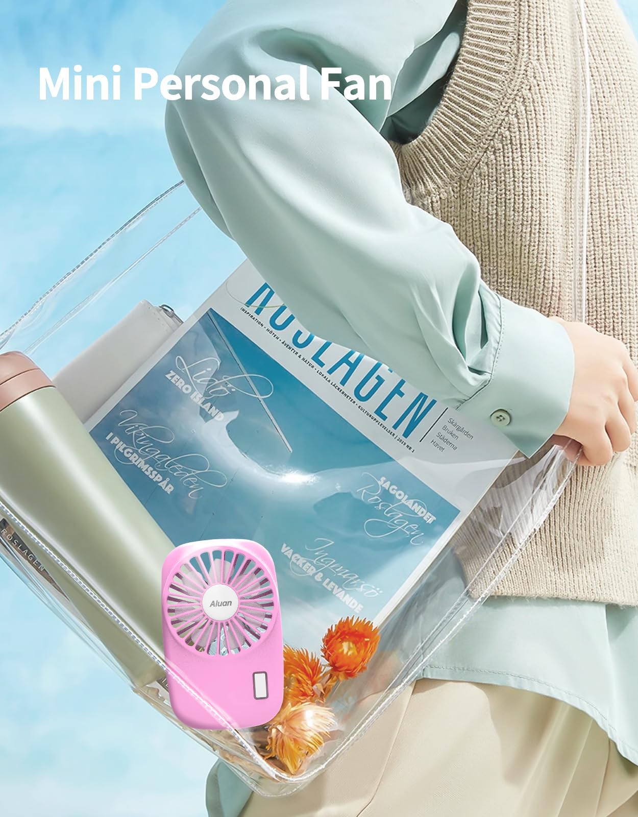 Aluan Handheld Fan Mini Fan Powerful Small Personal Portable Fan Speed Adjustable Usb Rechargeable Cooling For Kids Girls Boys W