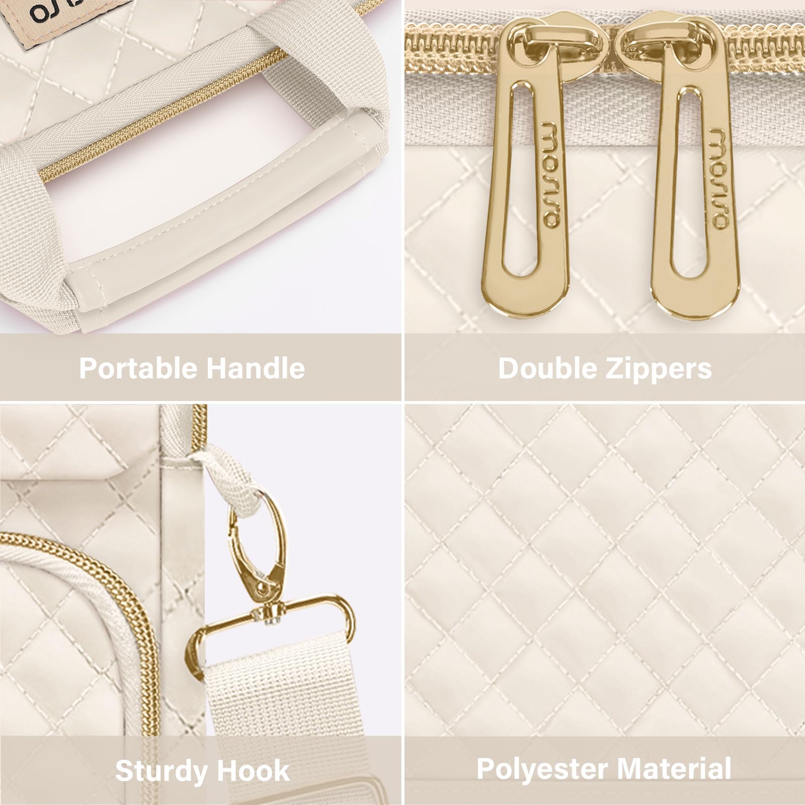 Mosiso 12.9 Inch Tablet Sleeve For 13 Inch Ipad Pro M4 & Ipad Air M2 2024, Ipad Pro 12.9 M2 & M1 2022 2018, Galaxy Tab S8+/S9+ 12.4,Square Quilted Carrying Case With Front 2 Pockets, Sand