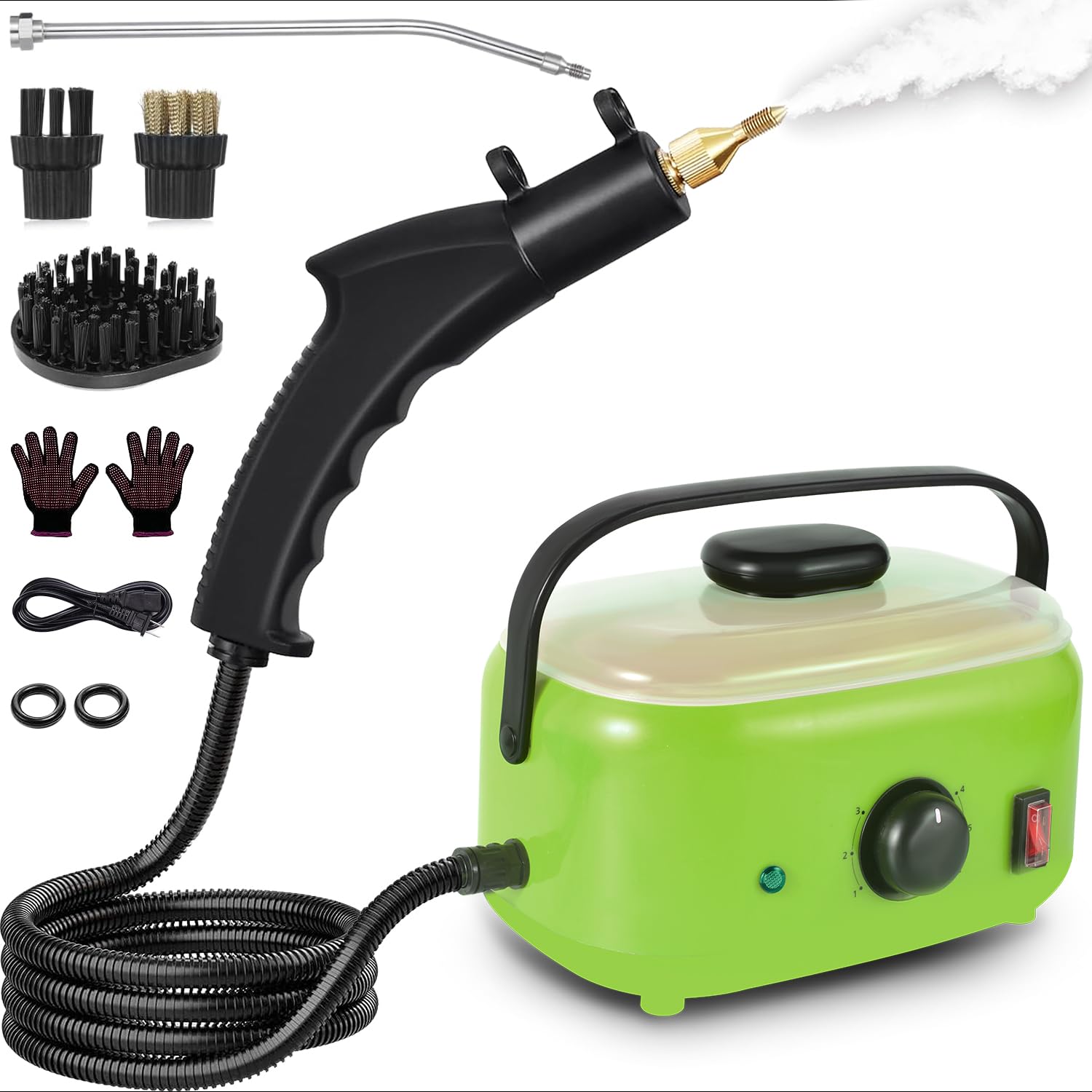 Flgocexs Handheld Steam Cleaner,2500W Pressurized Steam Cleaner With 3 Brush Heads Portable Steamer For Cleaning Multi Surface S