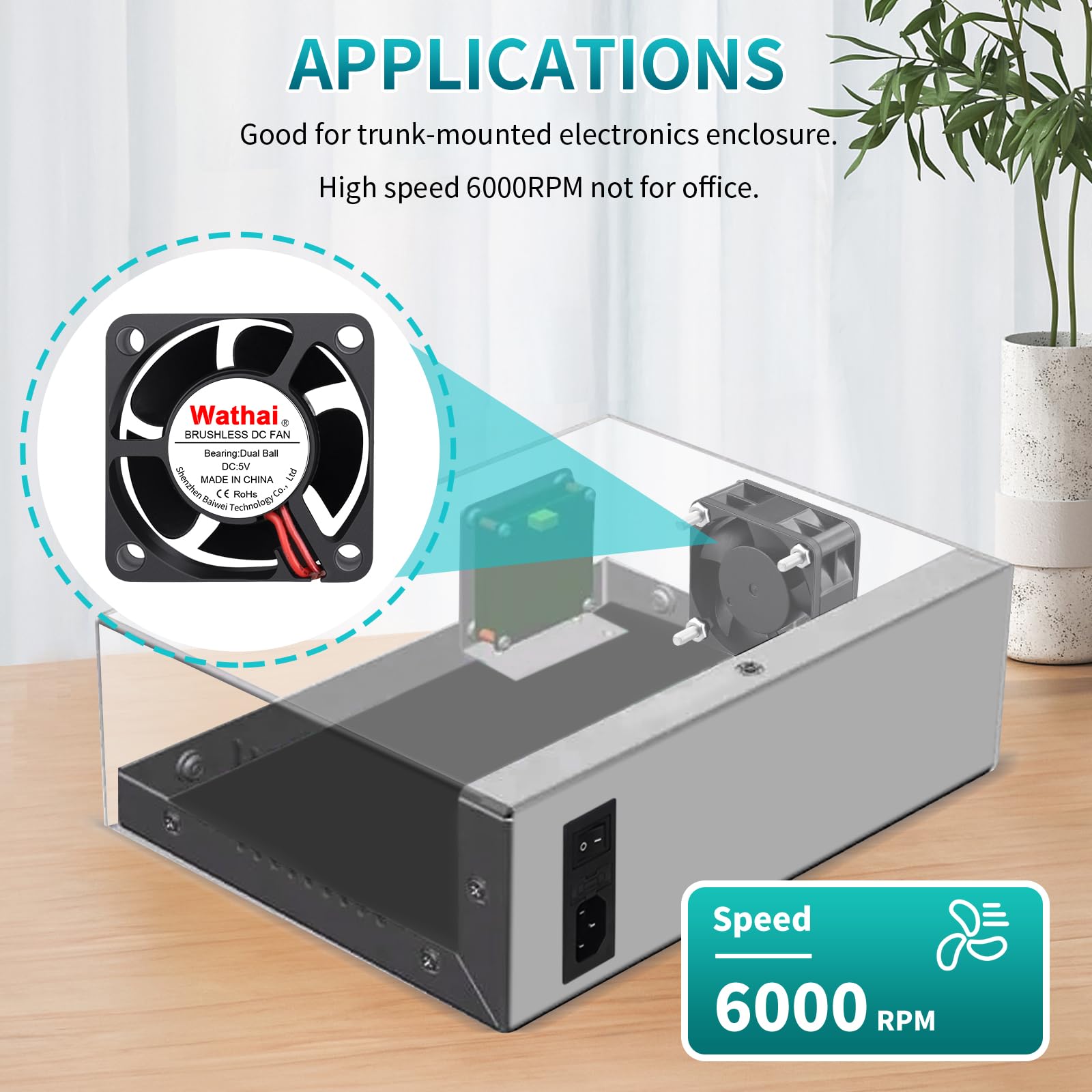 Wathai 40Mm X 20Mm 5V Case Fan Dual Ball 2Pin Dc Brushless Cooling Fan