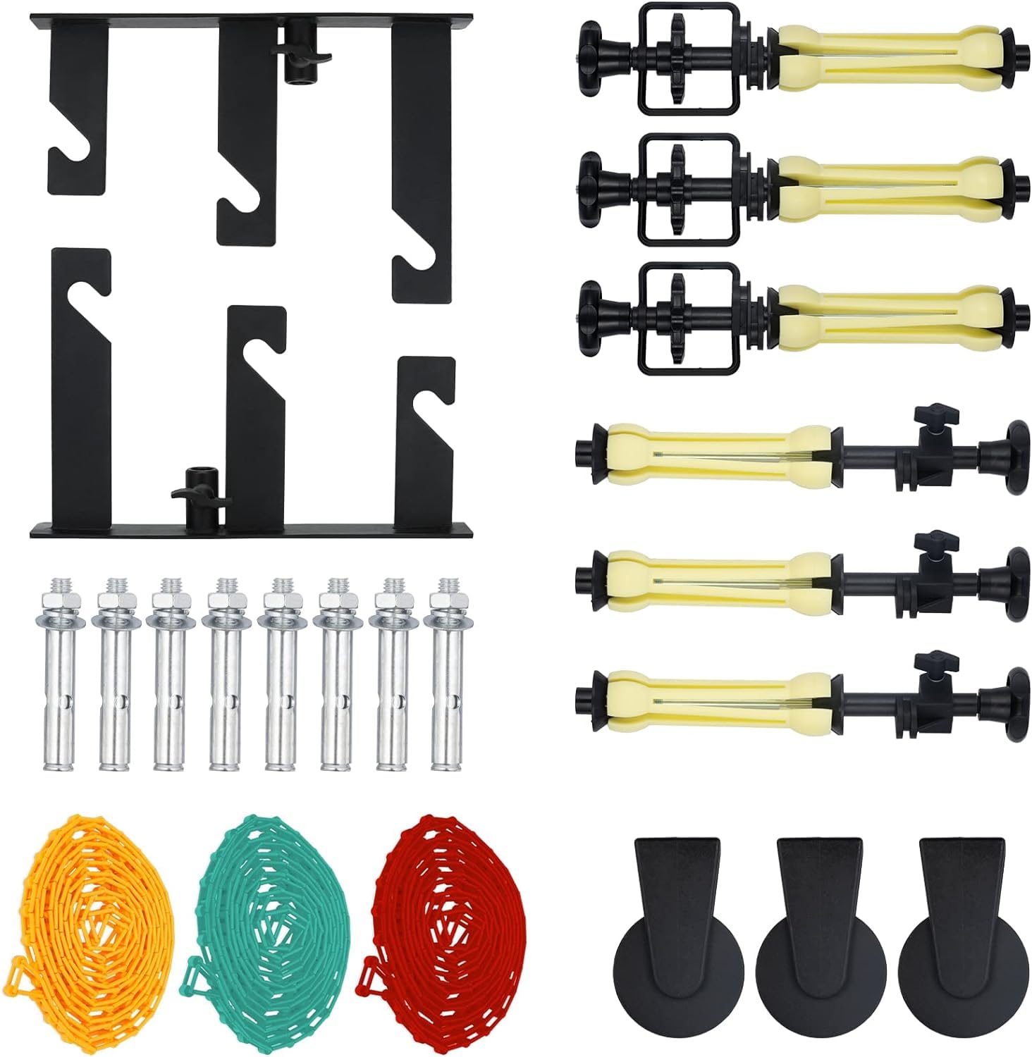 Goshoot 3 Roller Photography Backdrop Background Support Wall Mount Manual Pull Down System For Photo Studio With 6 Expand Bars