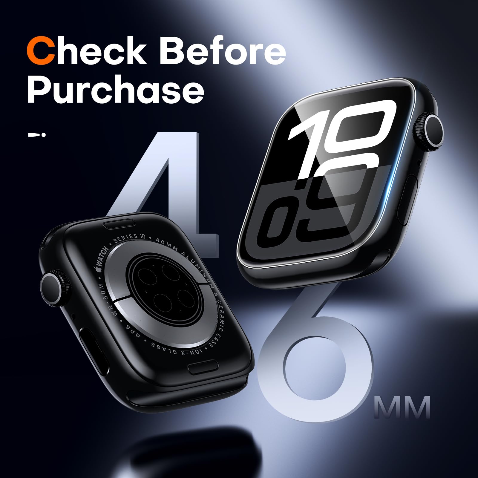 L?K 8 Pack For Apple Watch Series 10 Screen Protector 46Mm  Self Healing Tpu Screen Protector, Anti Scratch 0 Bubble, Hd Touch S