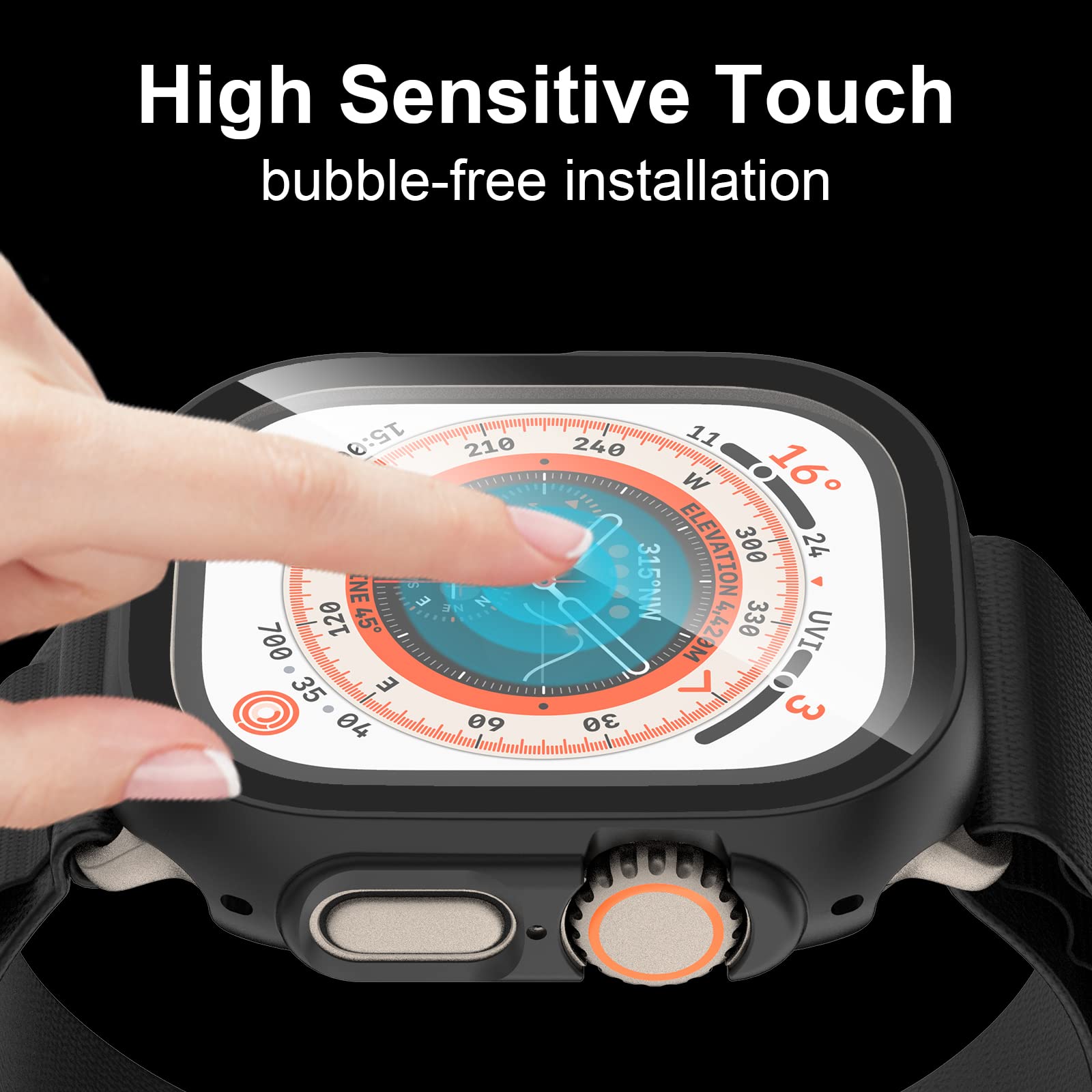 6 Pack Case With Tempered Glass Screen Protector For Apple Watch Ultra 2/Ultra 49Mm, Hasdon Ultra Thin Scratch Resistant Full Pr