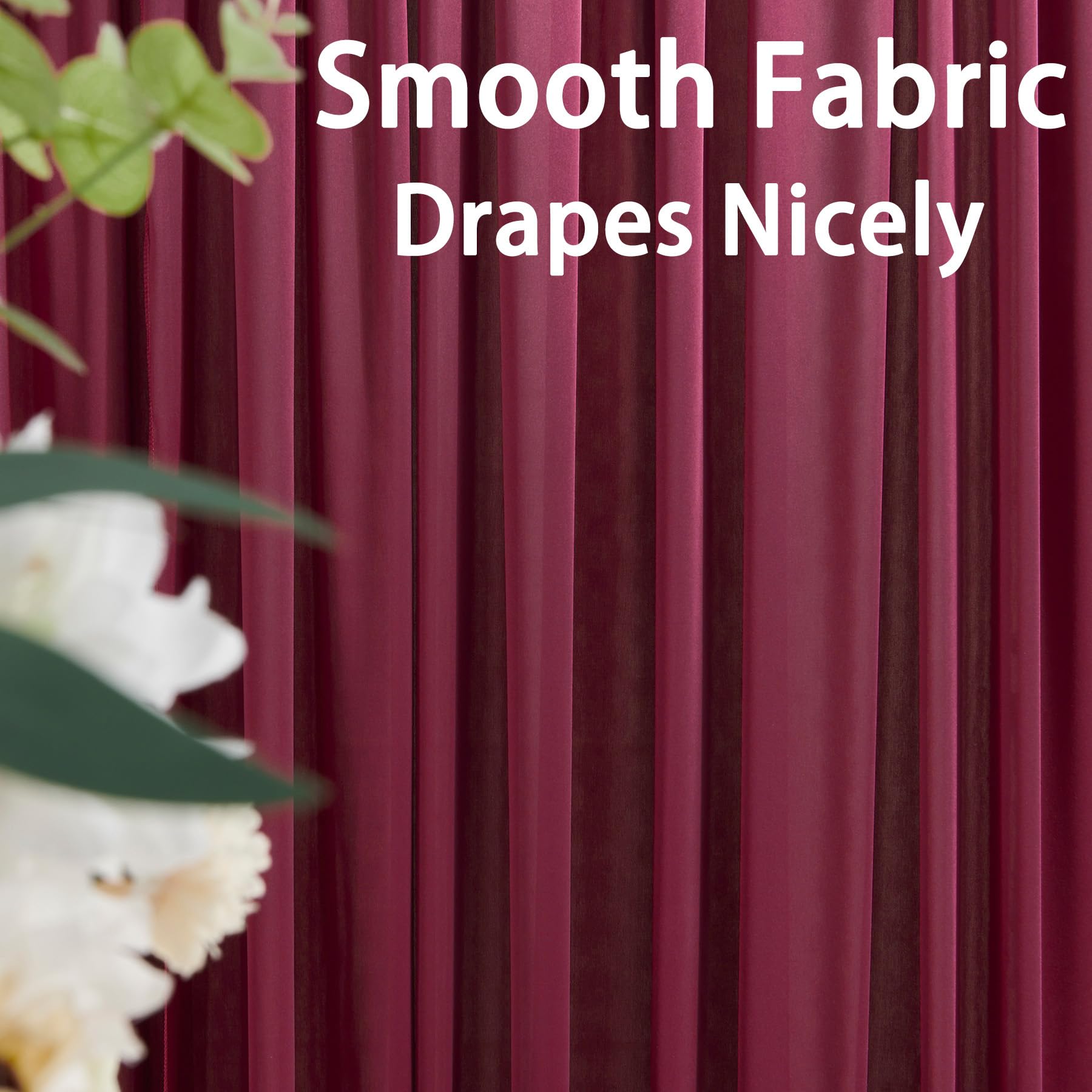 10X8Ft Wrinkle Free Burgundy Backdrop Curtain Maroon Backdrop Drapes, Thick Fabric Wedding Curtains Party Background For Baby Sh