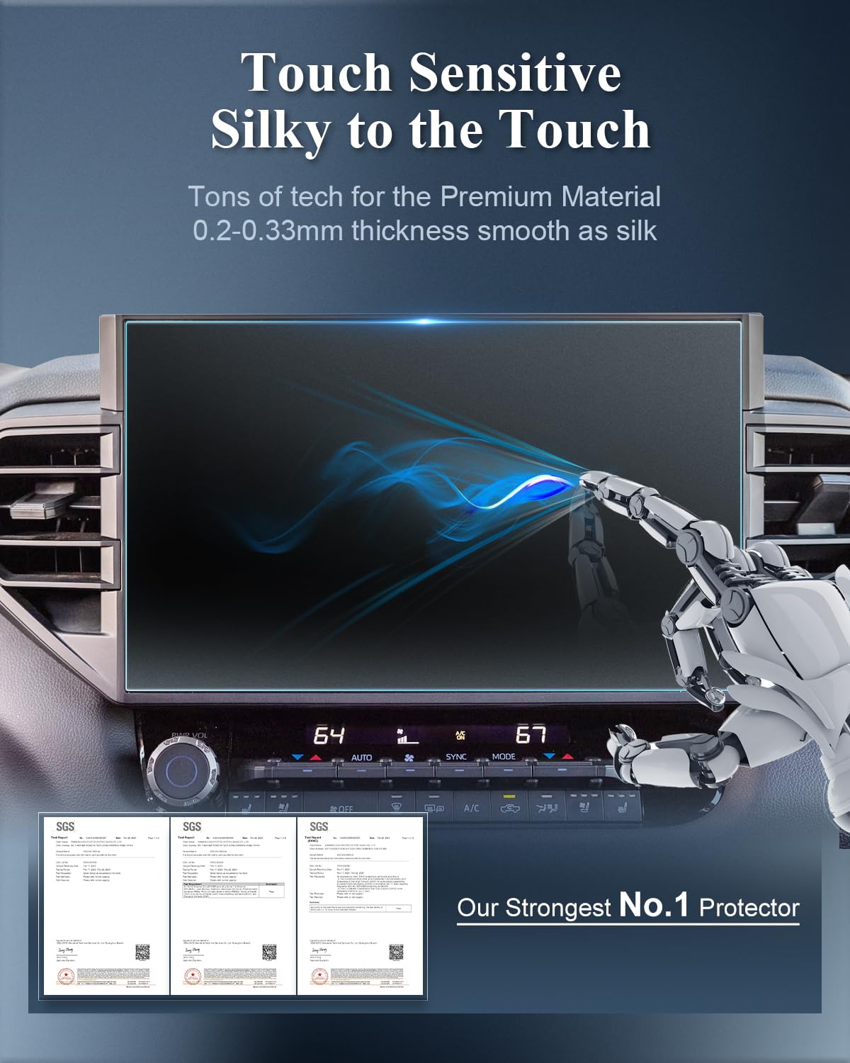 Bibibo For 2024 2025 Toyota Tundra Anti Glare Screen Protector 2022 2025 Toyota Tundra (Limited/Platinum/1794 Edition/Trd Pro/Capstone)& 2023 2025 Sequoia 14' Display [Frosted Matte Anti Glare& Scratch ] Tempered Glass Protective Film