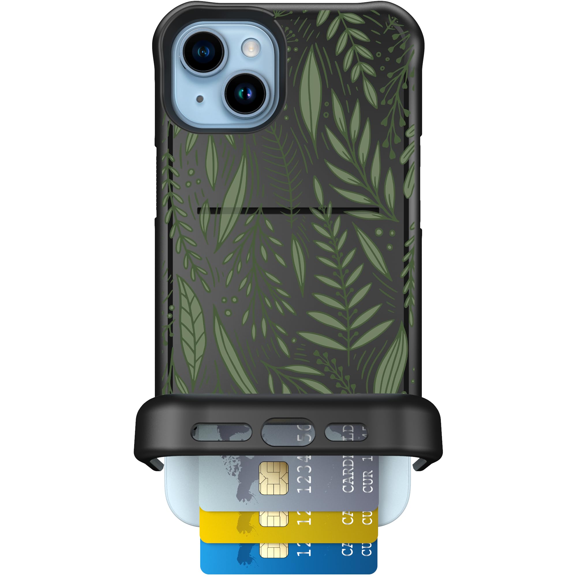 Scooch for iPhone 15 Plus/14 Plus Case with Card Holder, Wingmate Wallet Case with Hidden Card Slot and RFID Protection, Holds 3