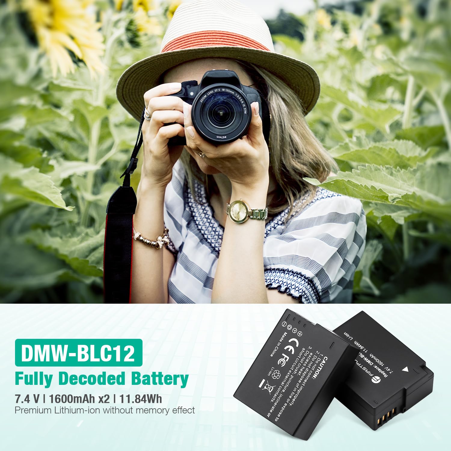 Firstpower Dmw Blc12 Battery And Dual Usb Charger For Panasonic Lumix Dmc G7, Dmc G85, Dmc G95, Dmc Fz1000, Dc Fz1000 Ii, Dmc Gh