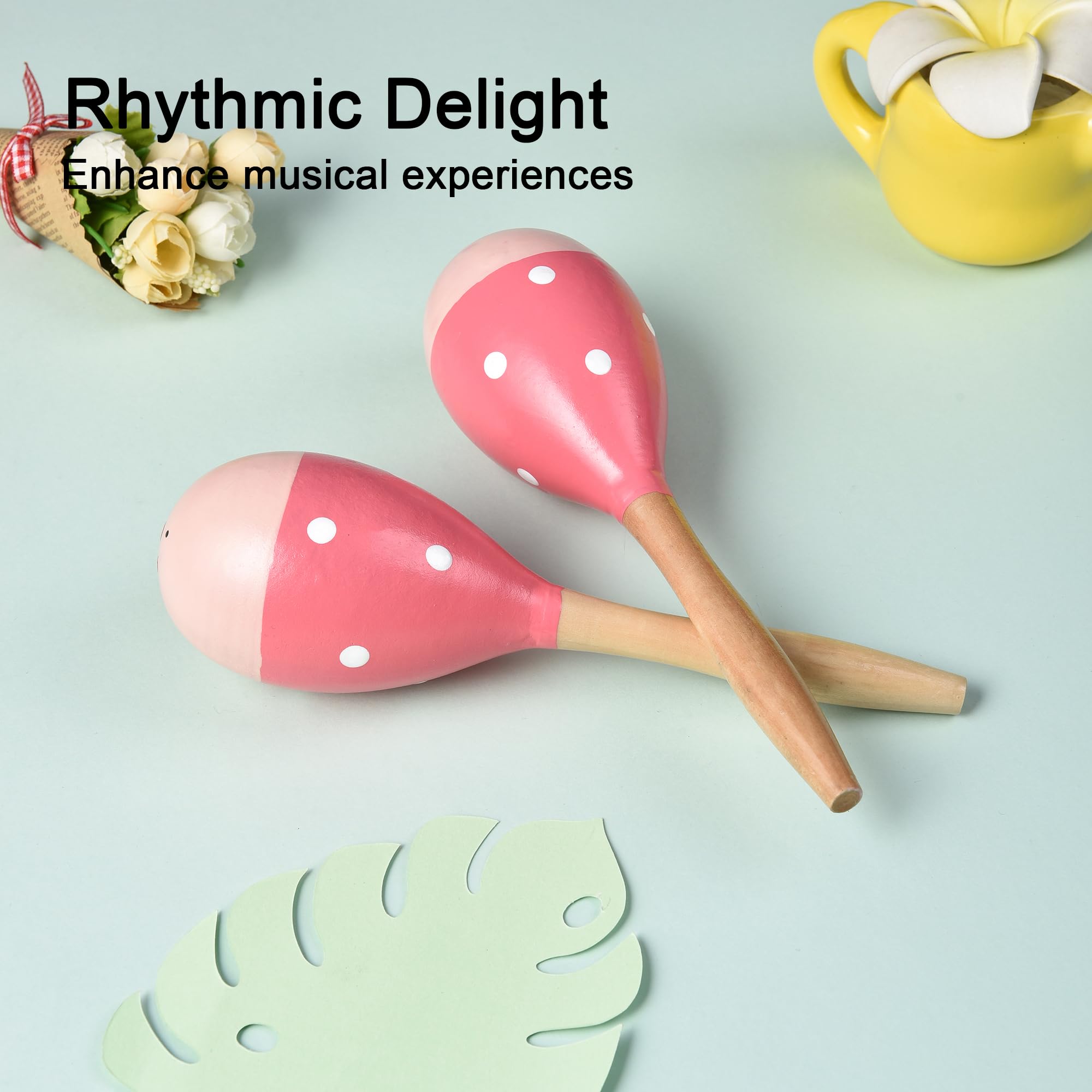 Maracas For Adults Kids Babies, Wooden Maracas Shaker Musical Instrument