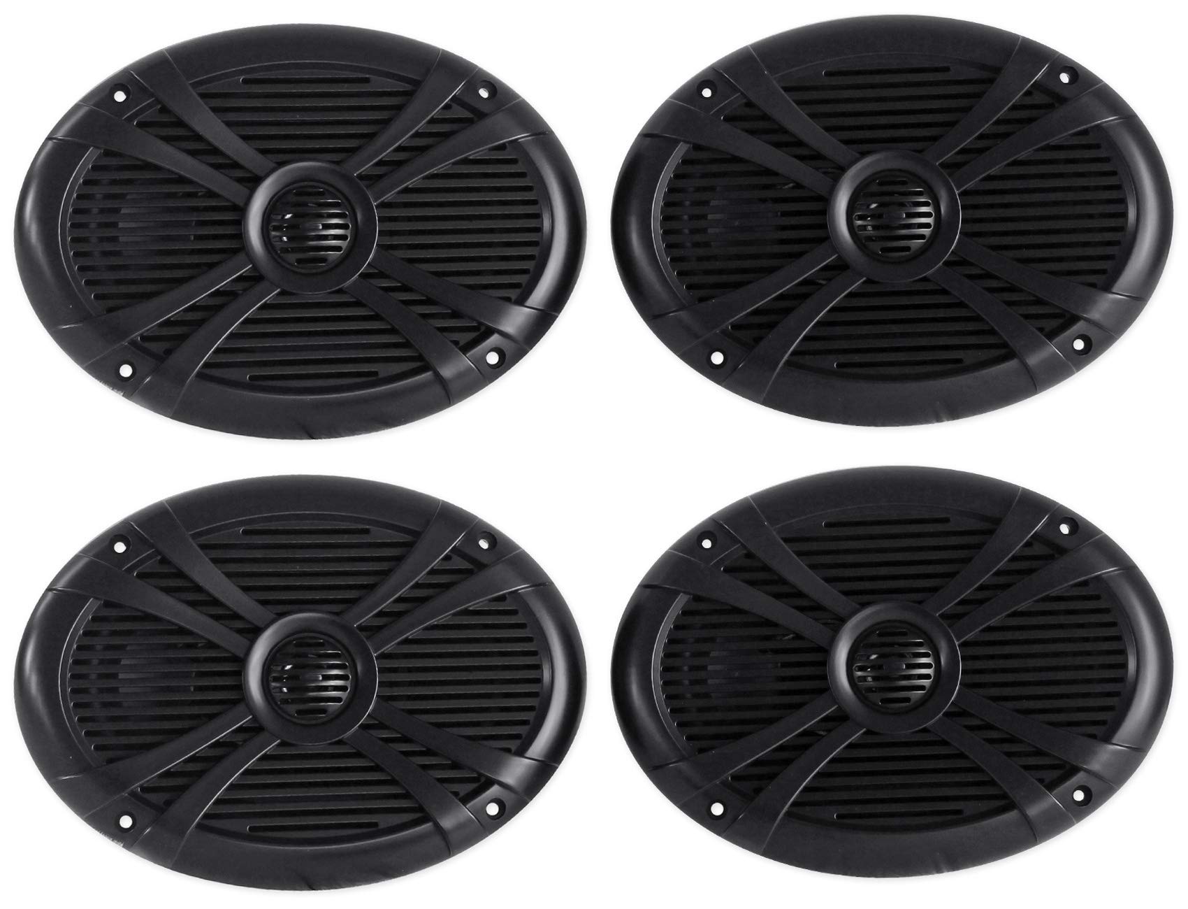 Rockville (4) RMSTS69B 6x9 2000w Waterproof Marine Boat Speakers 2-Way Black